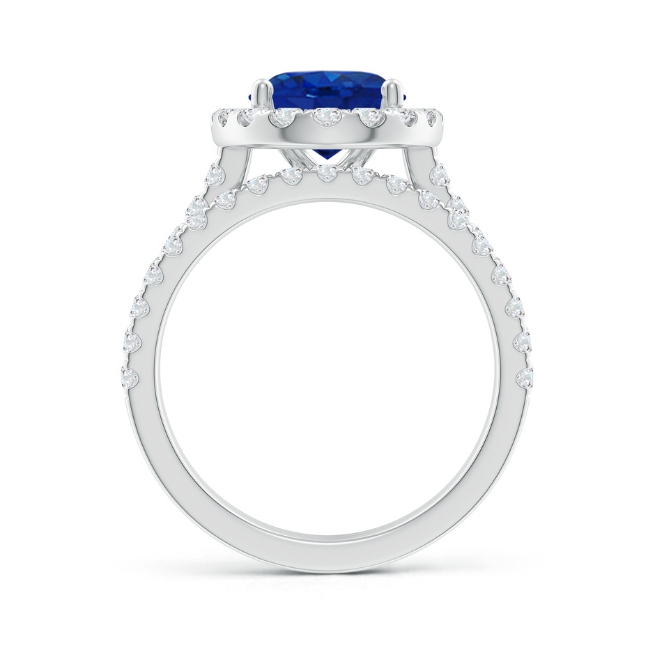 10x8mm AAA Classic Blue Sapphire and Diamond Bridal Set in P950 Platinum side-1