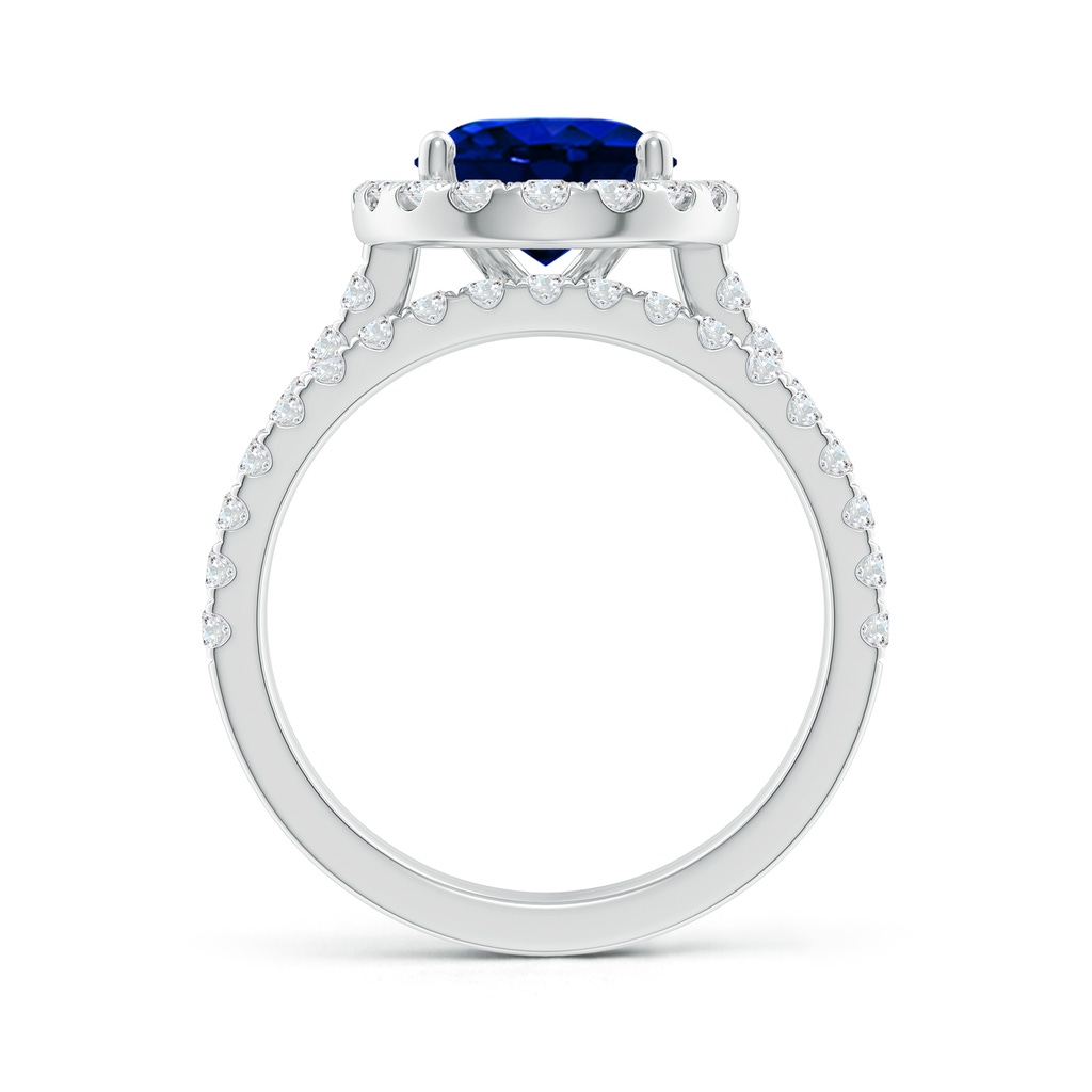 10x8mm AAAA Classic Blue Sapphire and Diamond Bridal Set in P950 Platinum - side_1