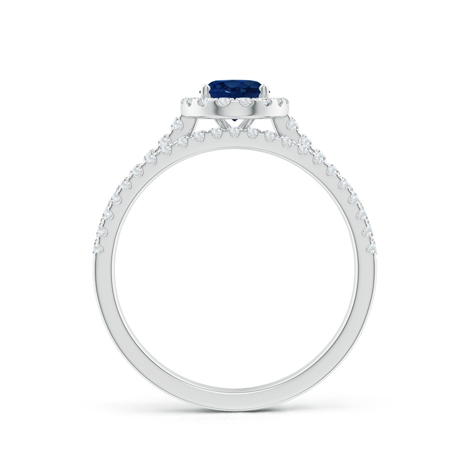 7x5mm AA Classic Blue Sapphire and Diamond Bridal Set in P950 Platinum side-1