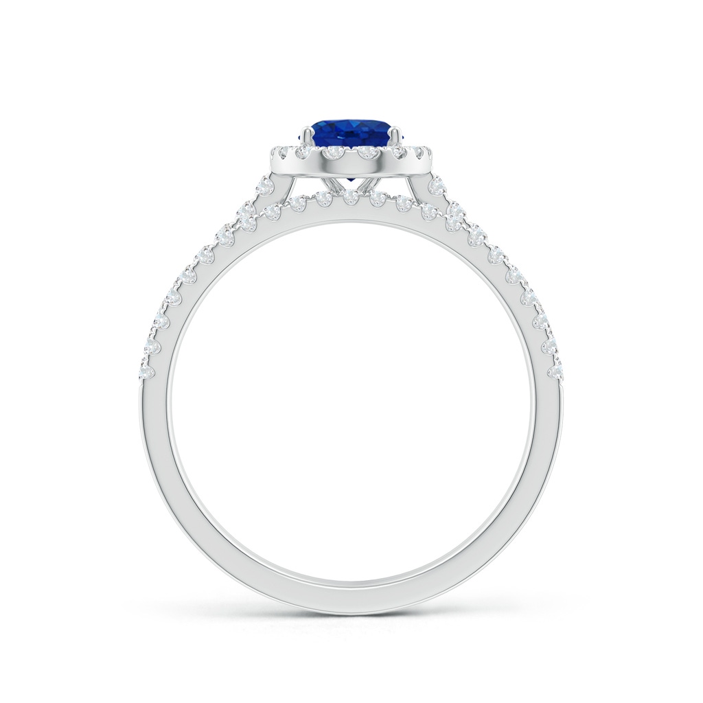 7x5mm AAA Classic Blue Sapphire and Diamond Bridal Set in White Gold - side_1