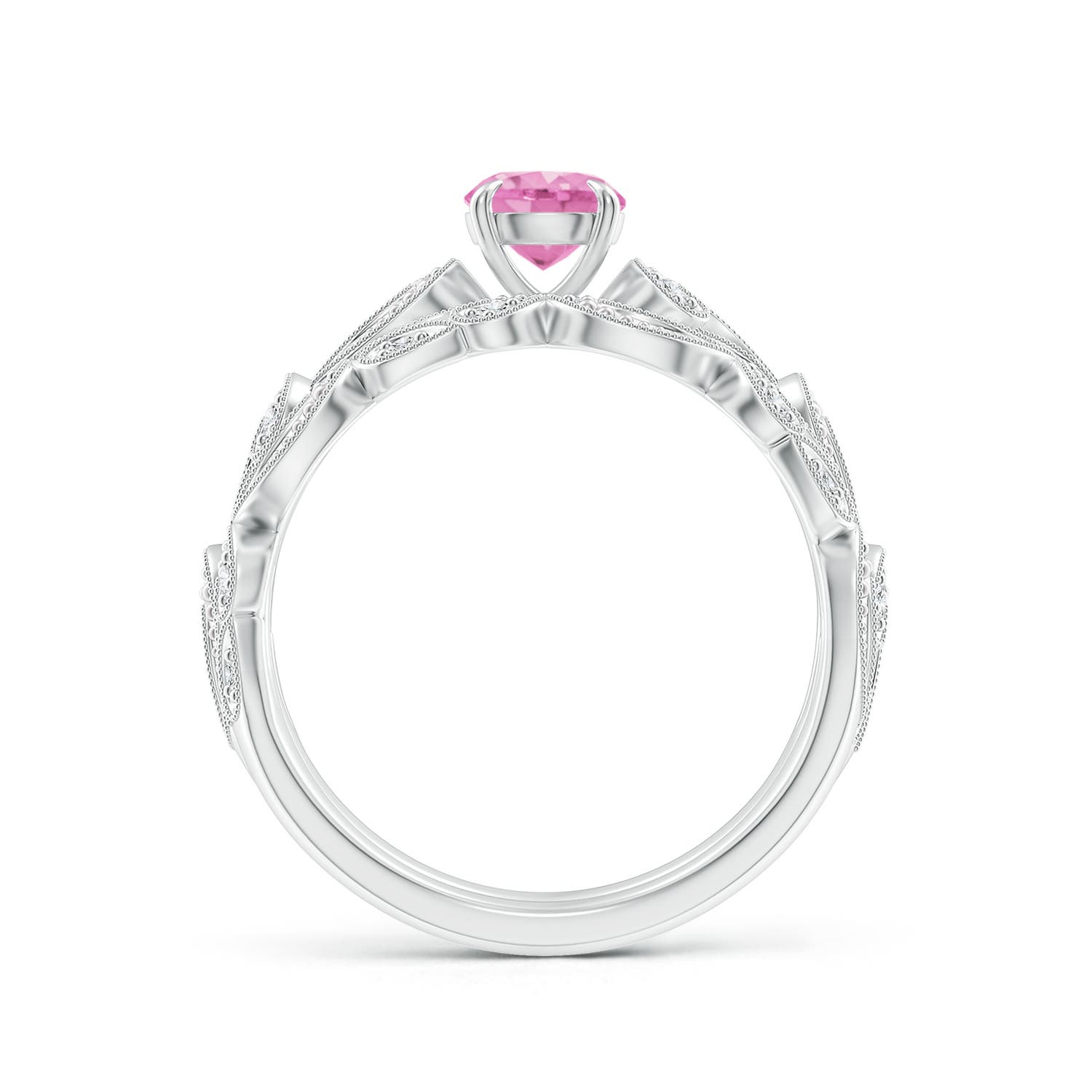 A - Pink Sapphire / 0.83 CT / 14 KT White Gold