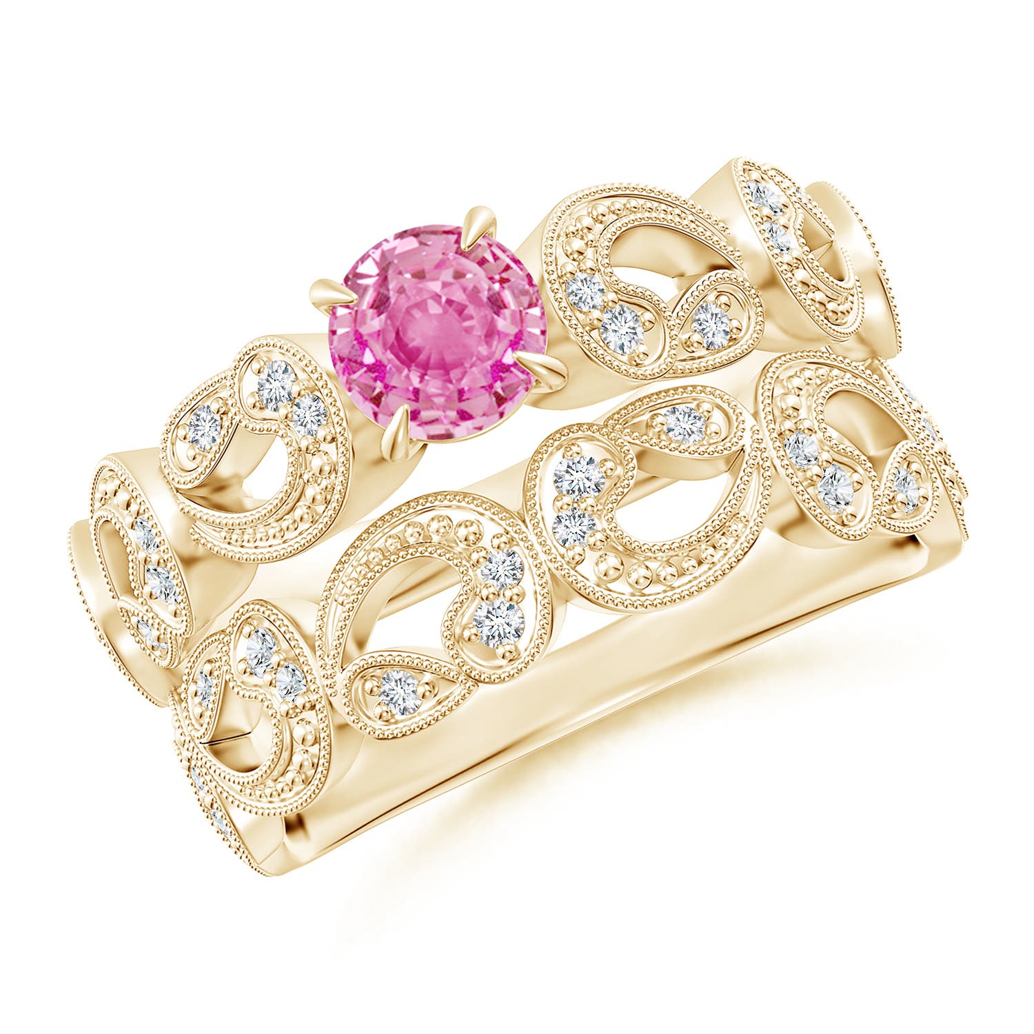 AA - Pink Sapphire / 0.83 CT / 14 KT Yellow Gold