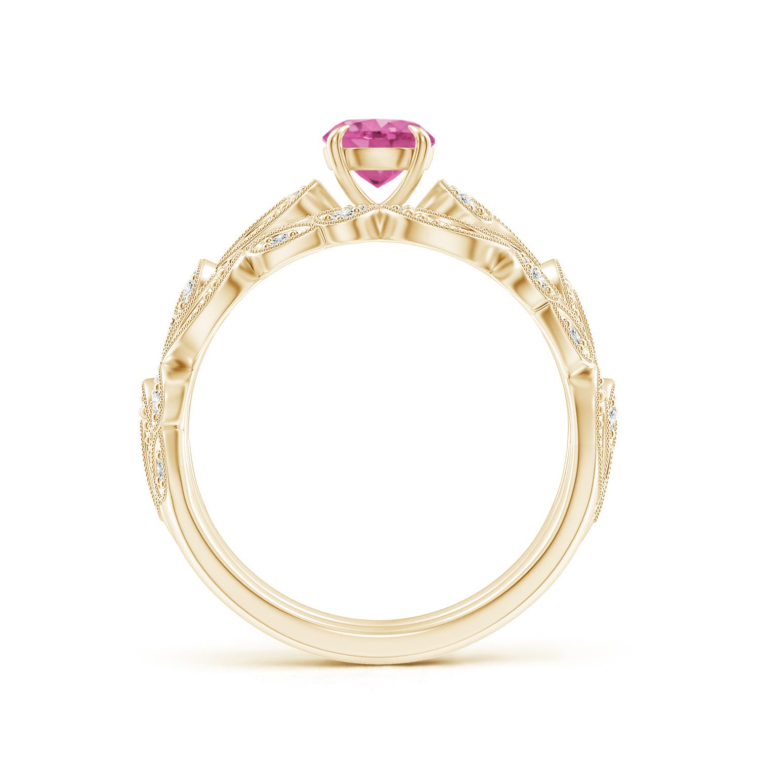 AAA - Pink Sapphire / 0.83 CT / 14 KT Yellow Gold