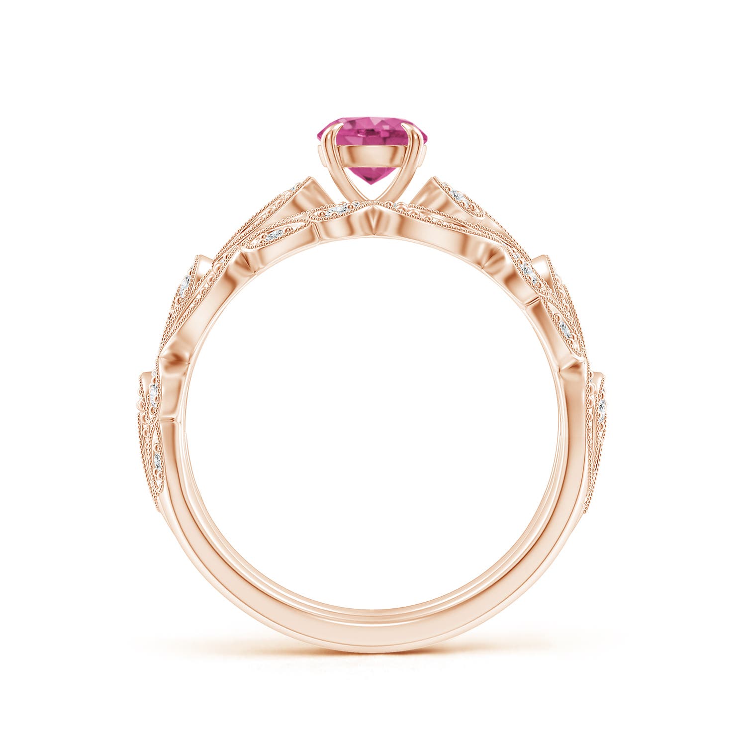 AAAA - Pink Sapphire / 0.83 CT / 14 KT Rose Gold