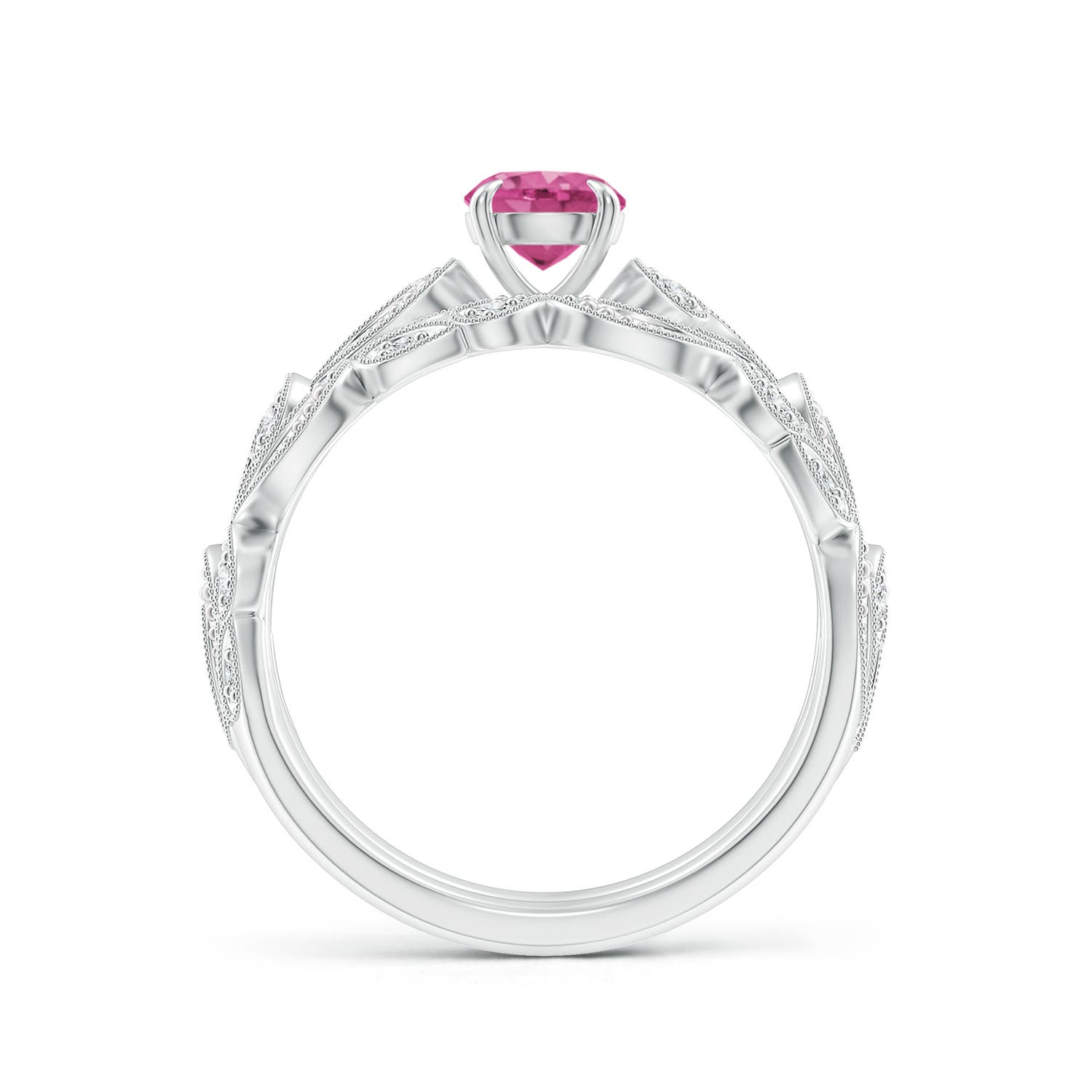 AAAA - Pink Sapphire / 0.83 CT / 14 KT White Gold