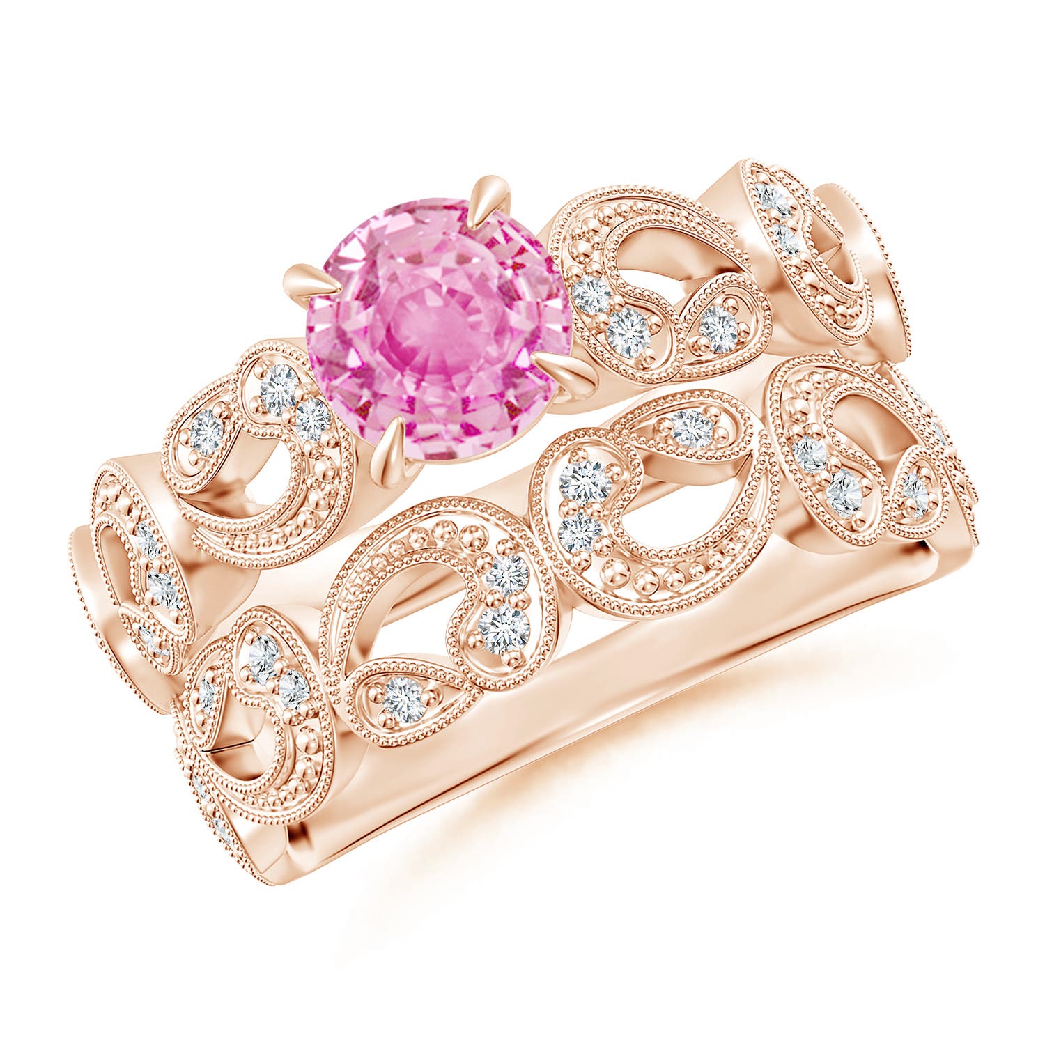 A - Pink Sapphire / 1.23 CT / 14 KT Rose Gold