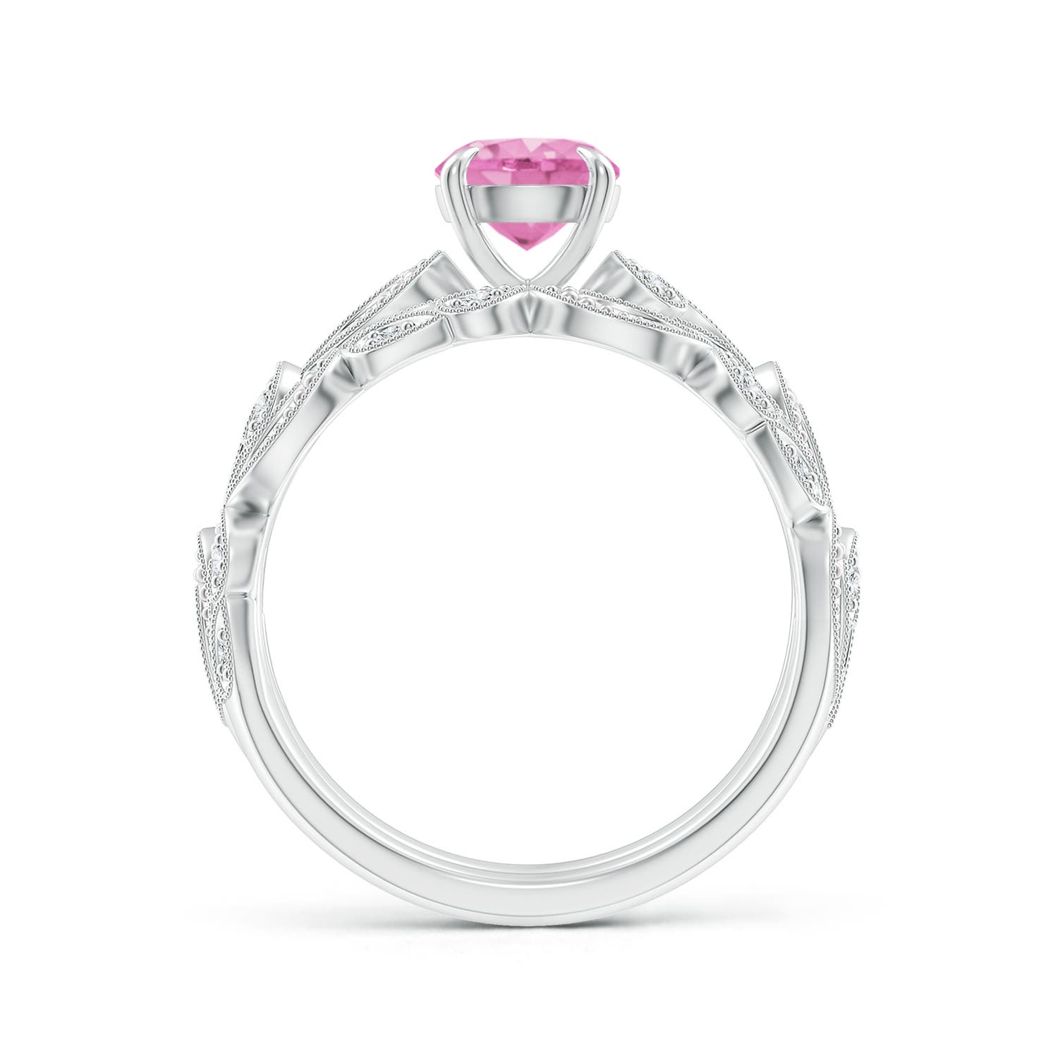 A - Pink Sapphire / 1.23 CT / 14 KT White Gold