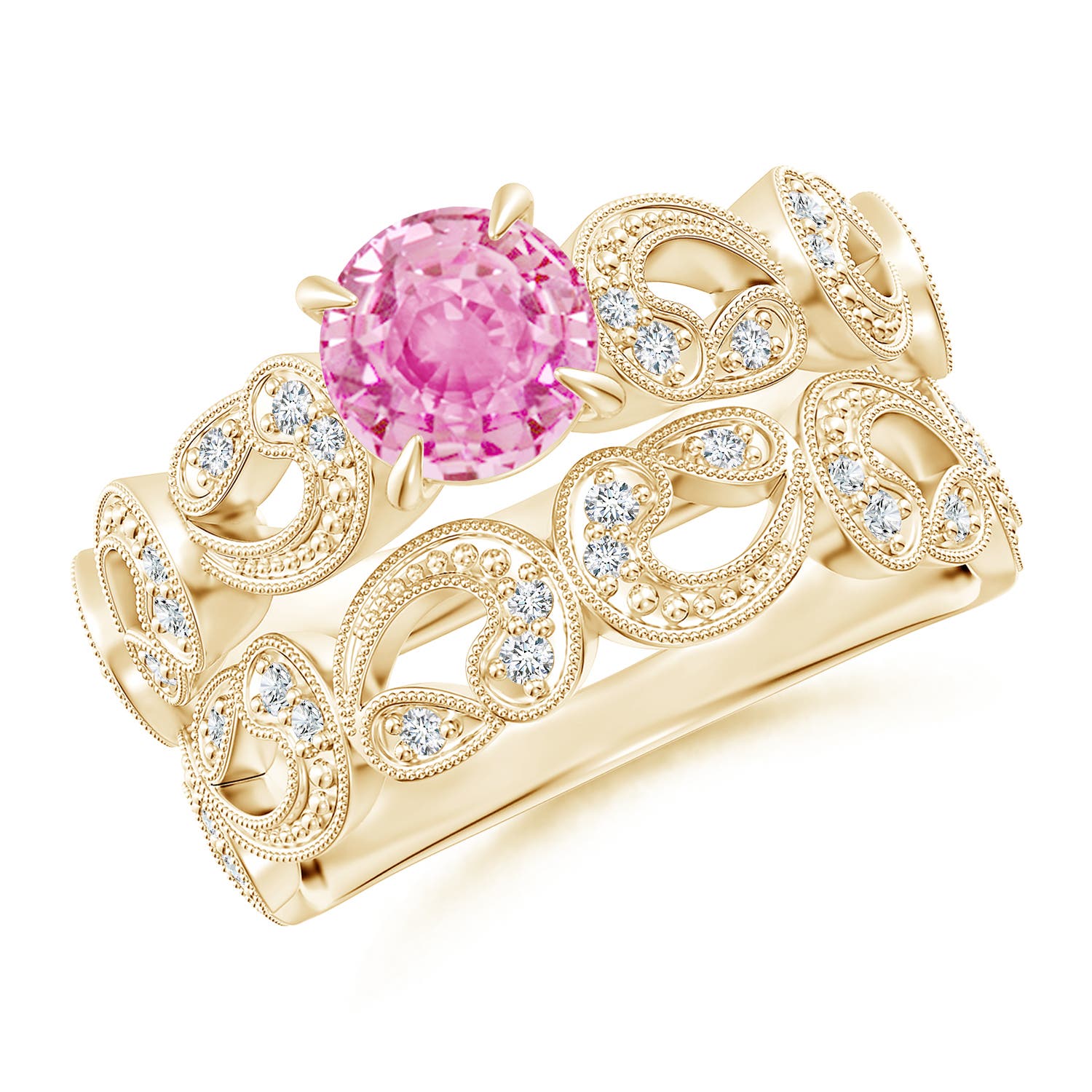 A - Pink Sapphire / 1.23 CT / 14 KT Yellow Gold