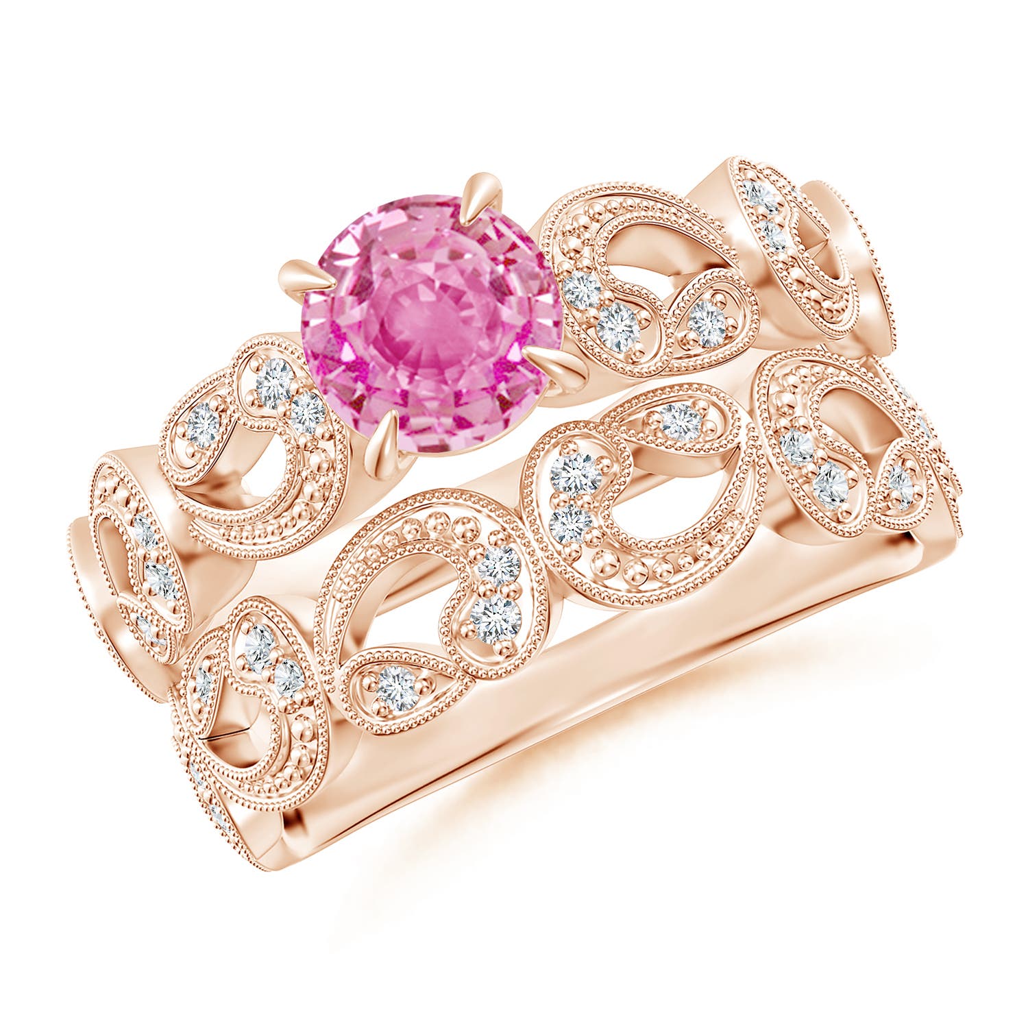 AA - Pink Sapphire / 1.23 CT / 14 KT Rose Gold