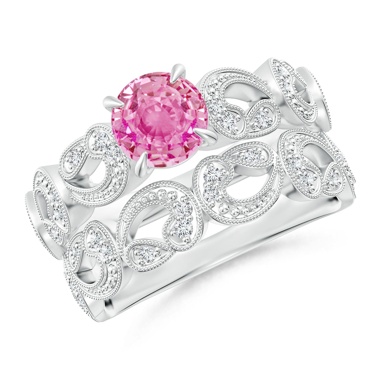 AA - Pink Sapphire / 1.23 CT / 14 KT White Gold