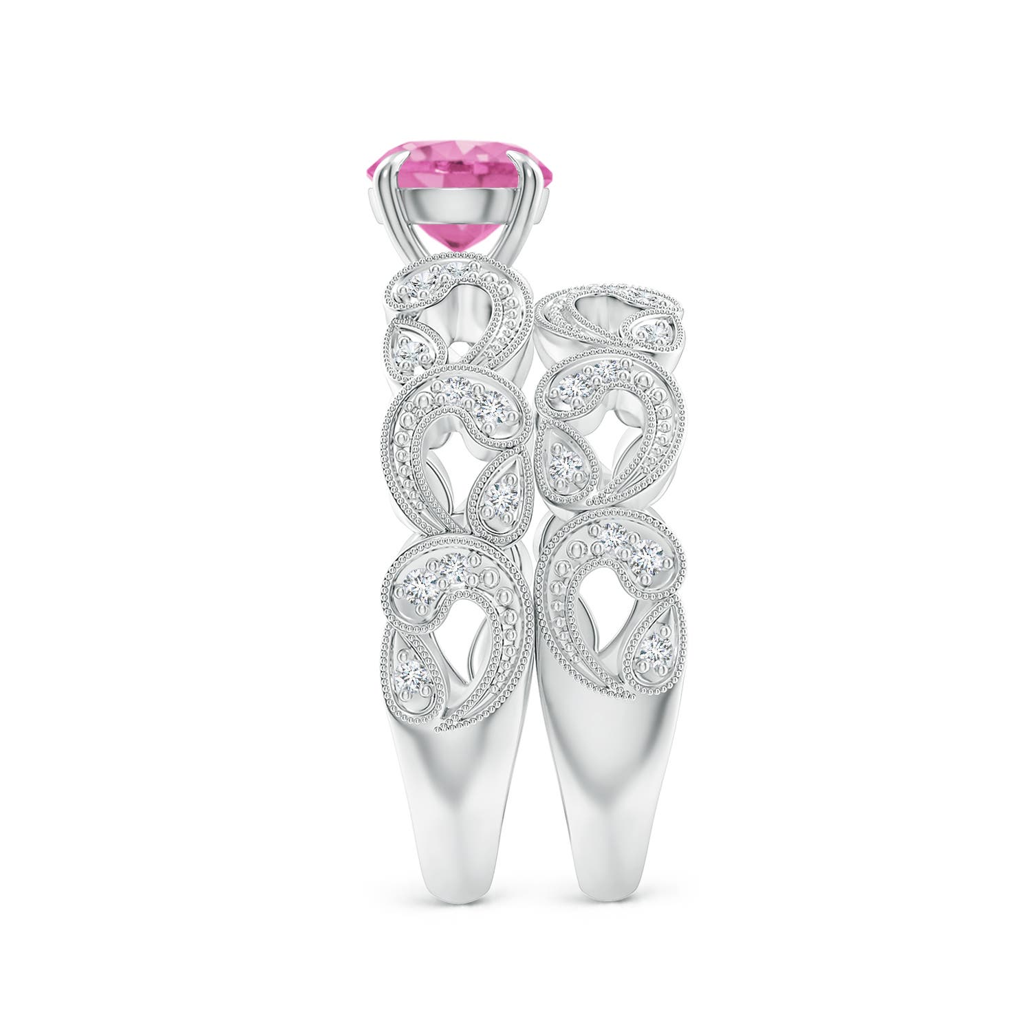 AA - Pink Sapphire / 1.23 CT / 14 KT White Gold