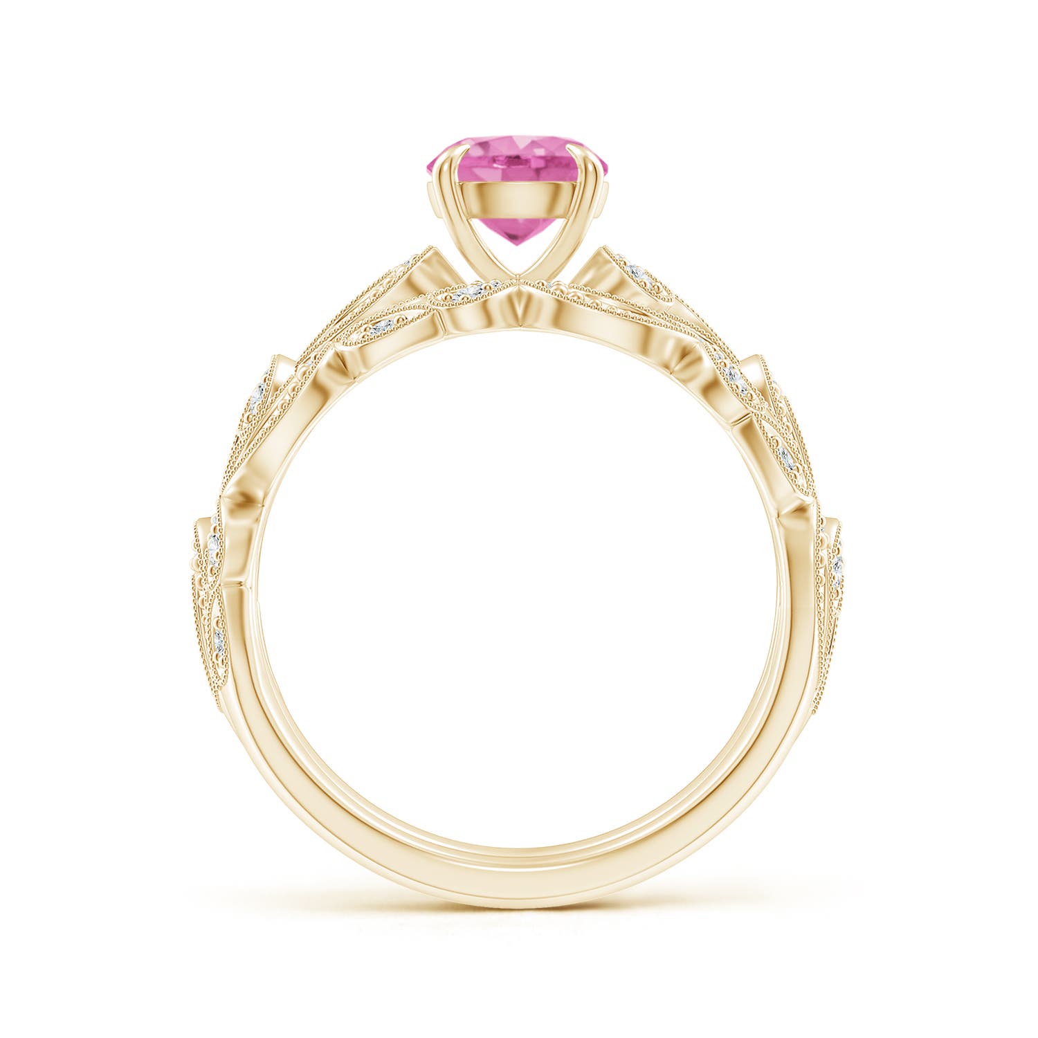 AA - Pink Sapphire / 1.23 CT / 14 KT Yellow Gold