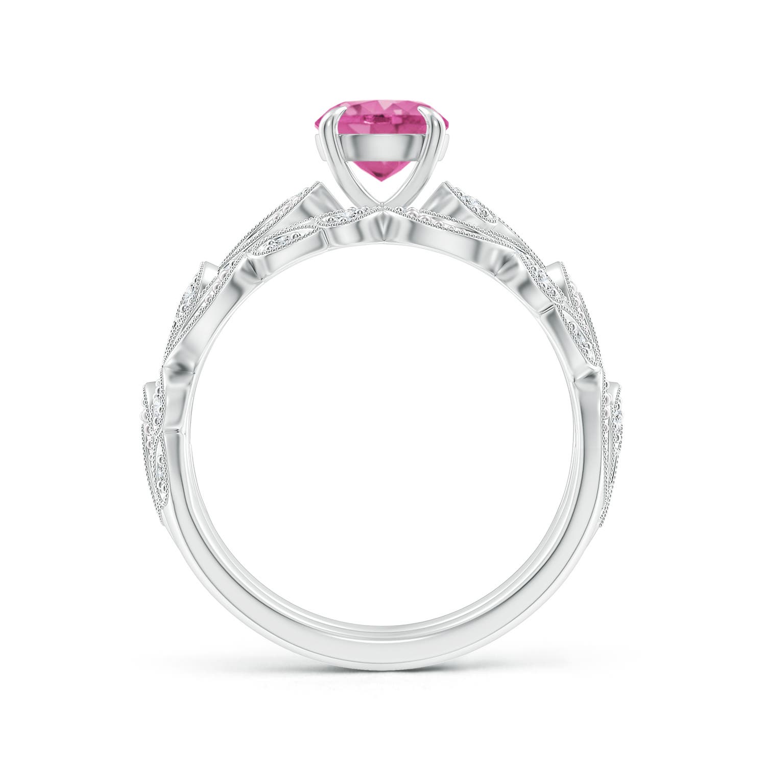 AAA - Pink Sapphire / 1.23 CT / 14 KT White Gold