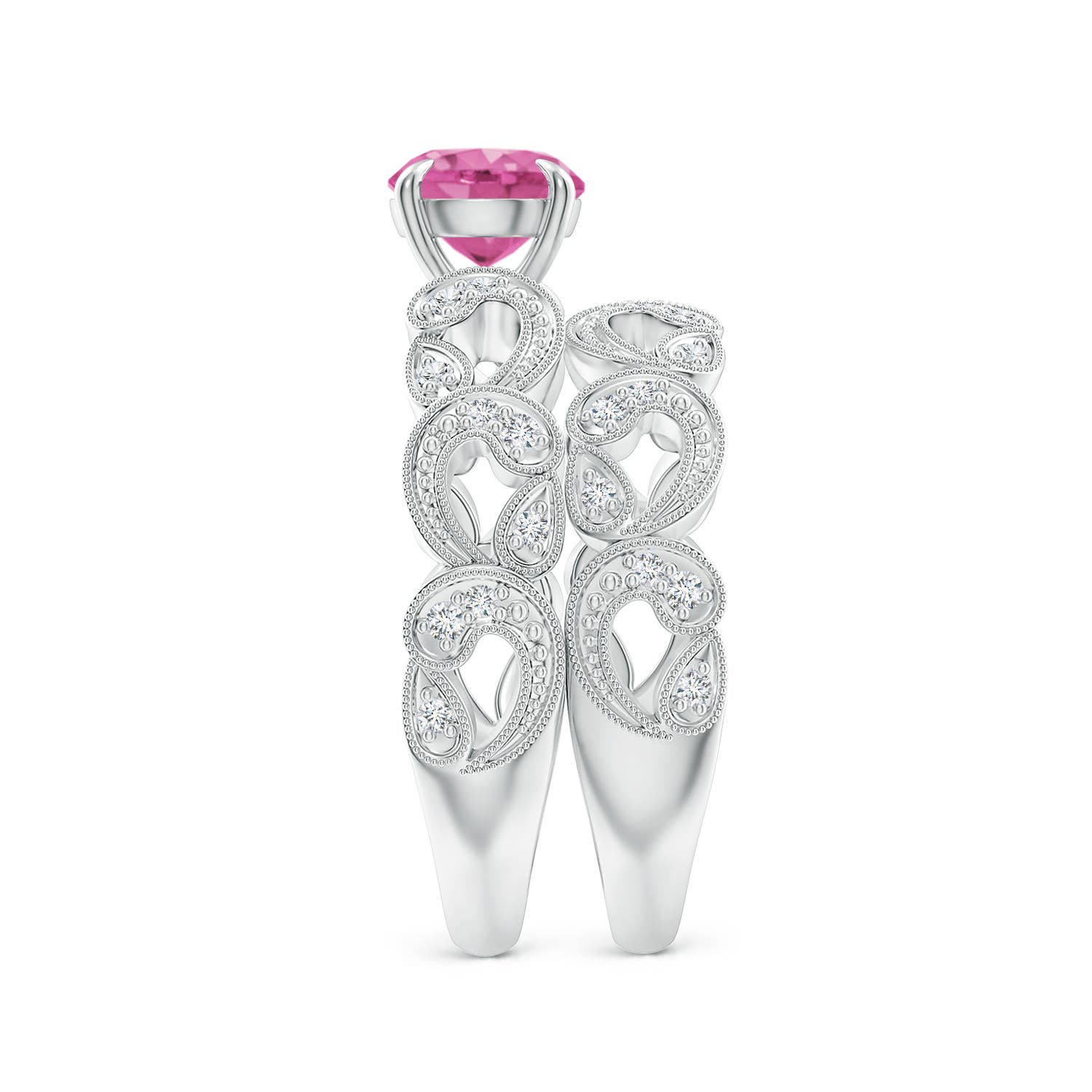 AAA - Pink Sapphire / 1.23 CT / 14 KT White Gold