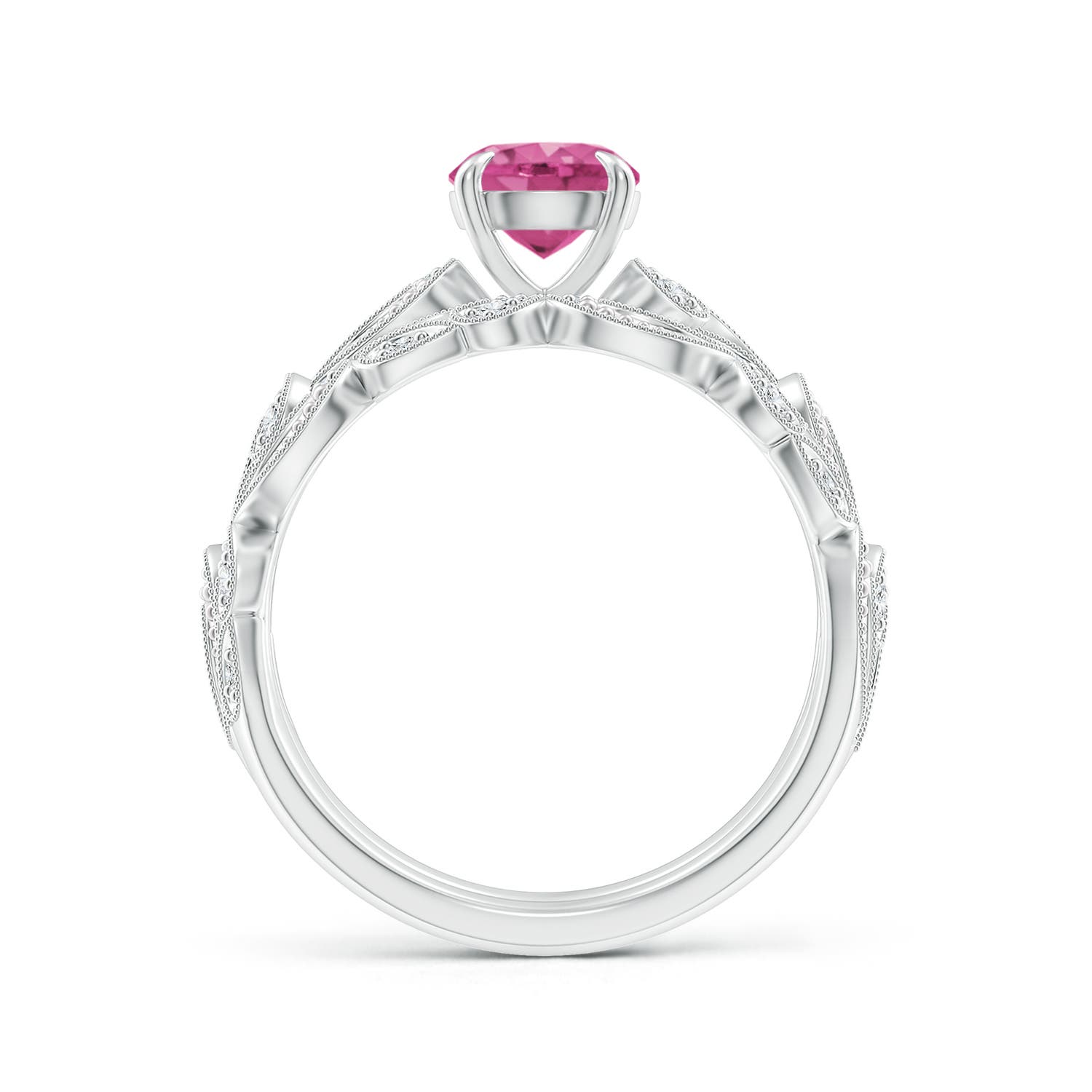 AAAA - Pink Sapphire / 1.23 CT / 14 KT White Gold