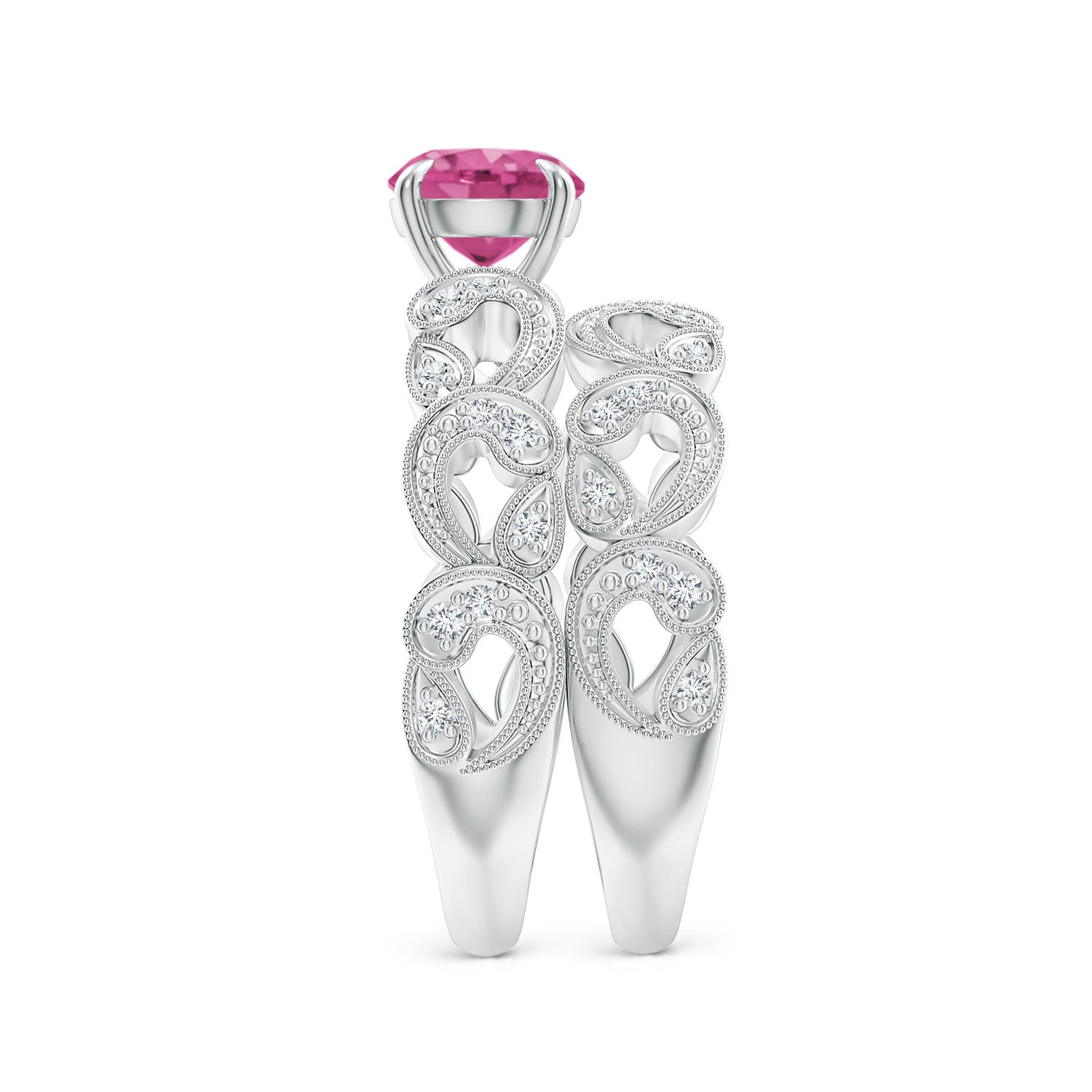 AAAA - Pink Sapphire / 1.23 CT / 14 KT White Gold