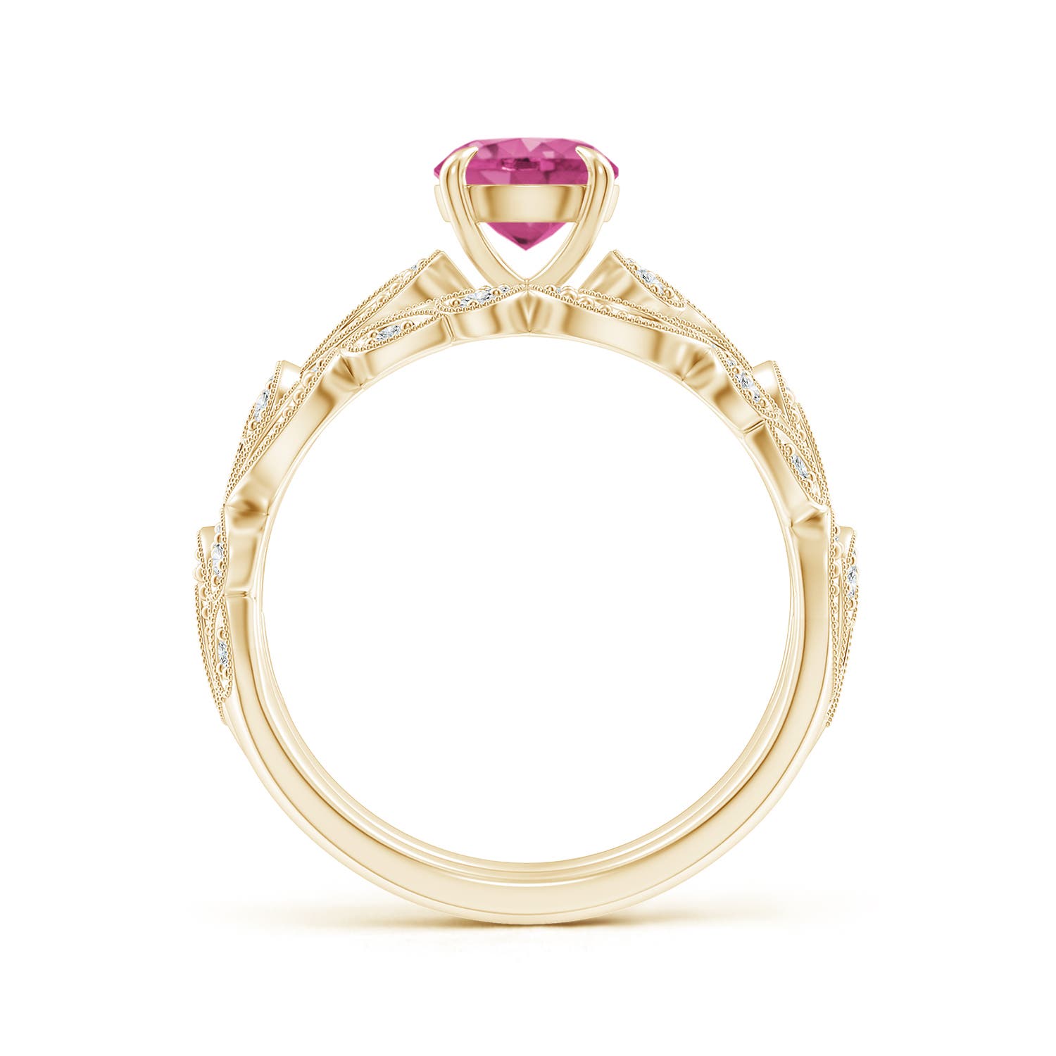 AAAA - Pink Sapphire / 1.23 CT / 14 KT Yellow Gold