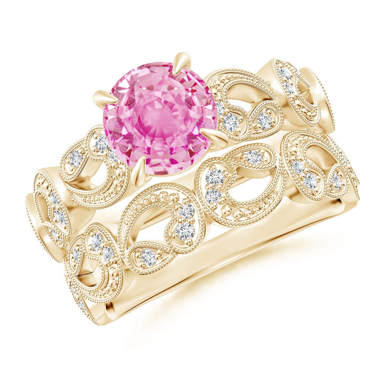 A - Pink Sapphire / 1.83 CT / 14 KT Yellow Gold