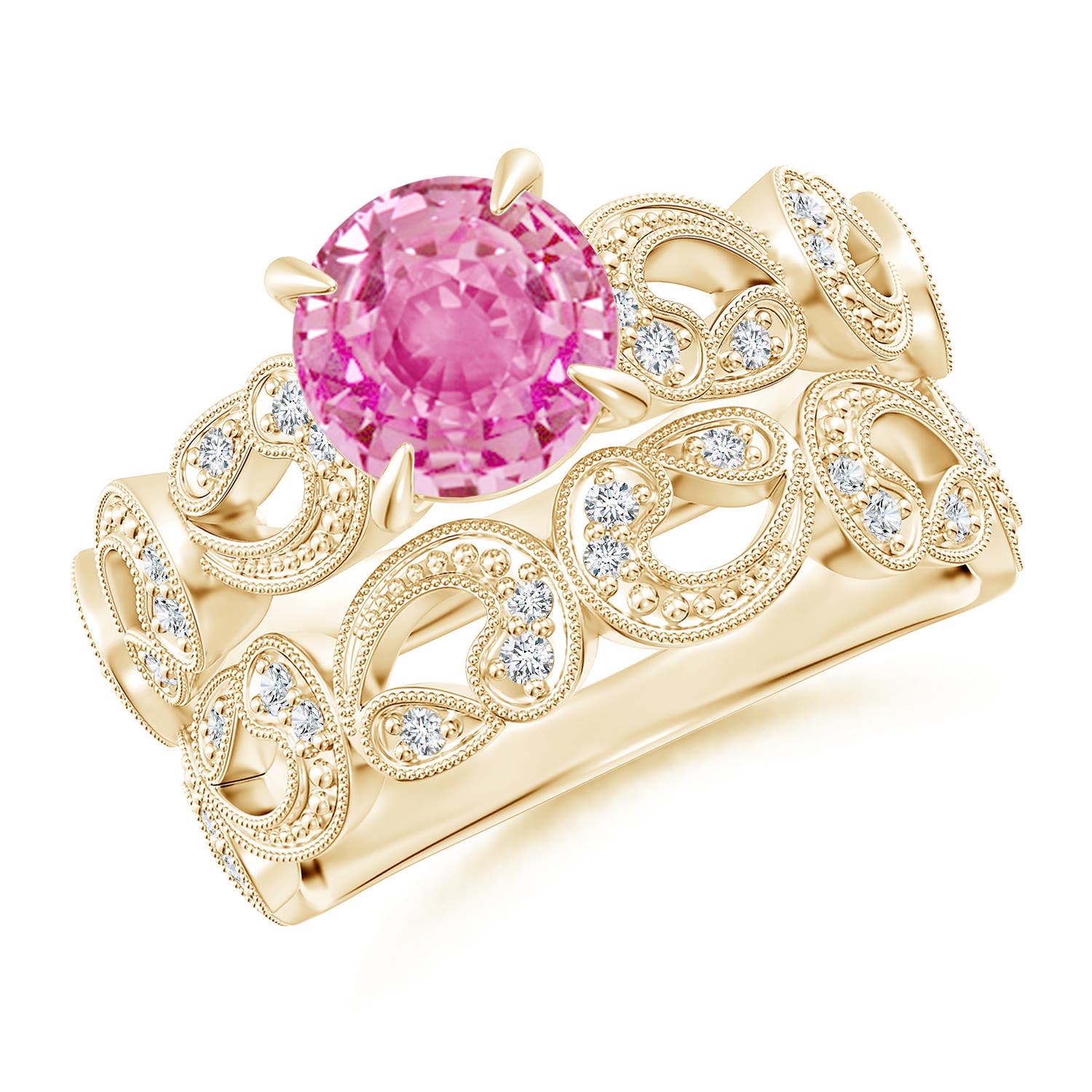 AA - Pink Sapphire / 1.83 CT / 14 KT Yellow Gold