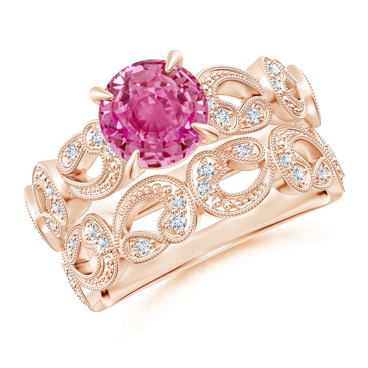 AAA - Pink Sapphire / 1.83 CT / 14 KT Rose Gold