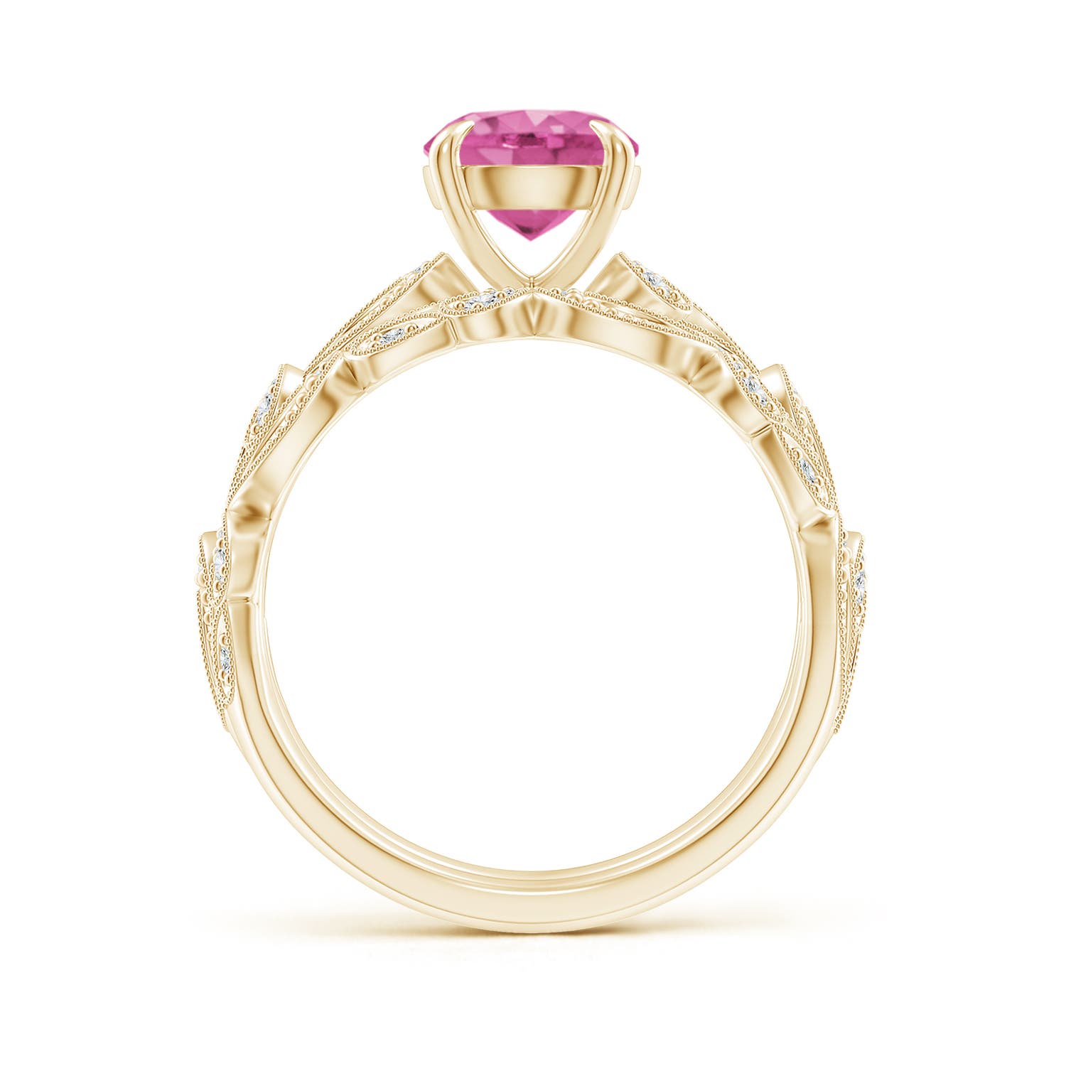 AAA - Pink Sapphire / 1.83 CT / 14 KT Yellow Gold