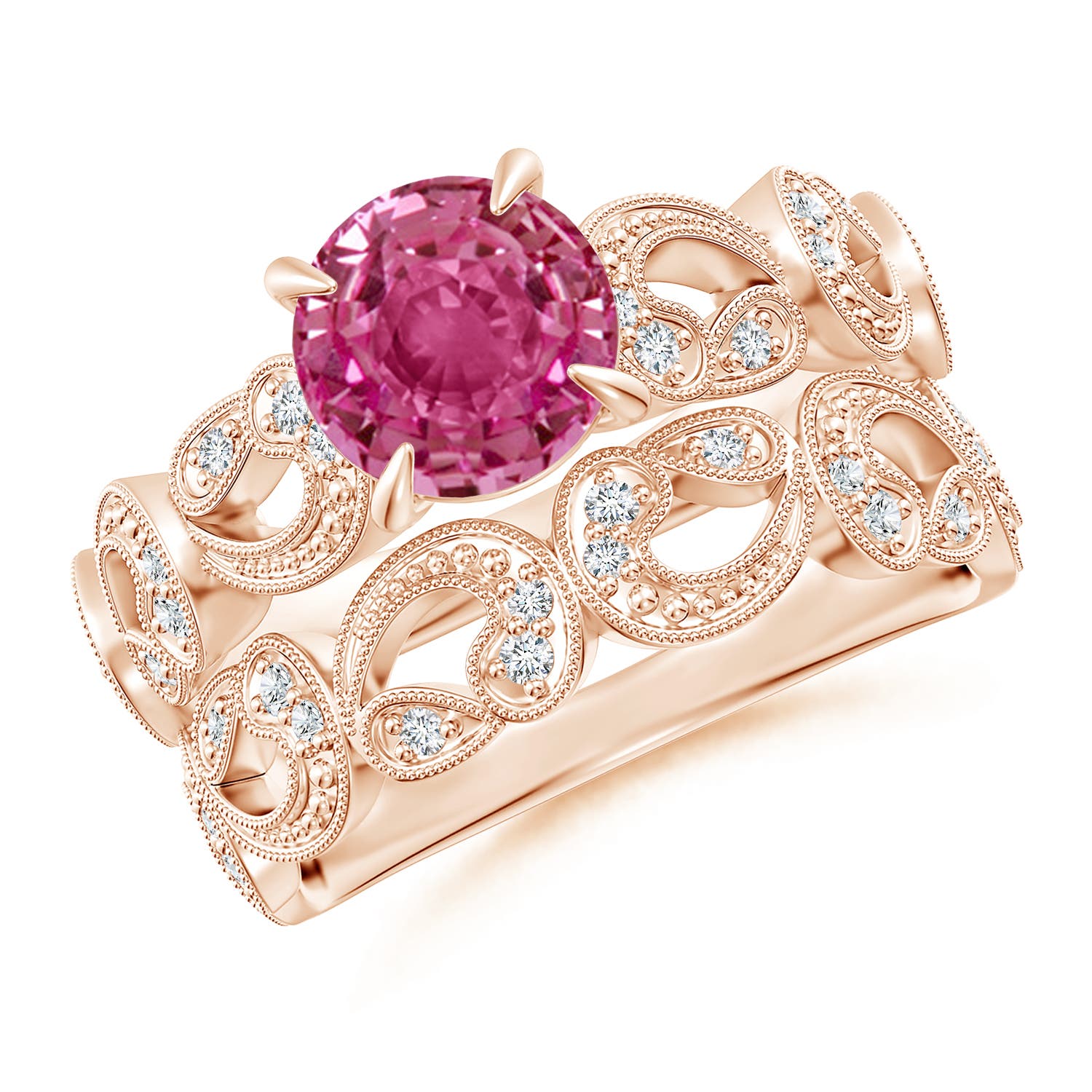 AAAA - Pink Sapphire / 1.83 CT / 14 KT Rose Gold