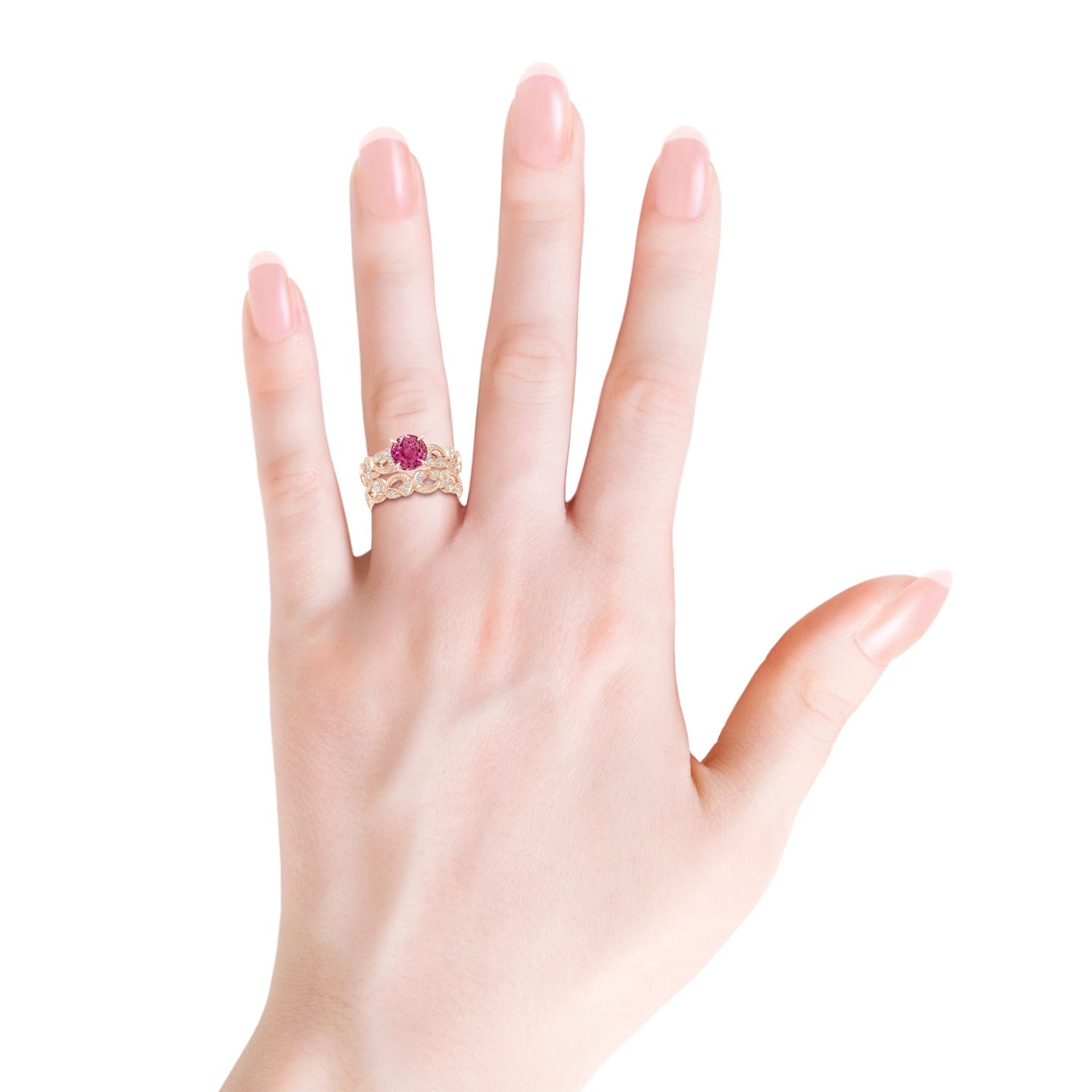 AAAA - Pink Sapphire / 1.83 CT / 14 KT Rose Gold