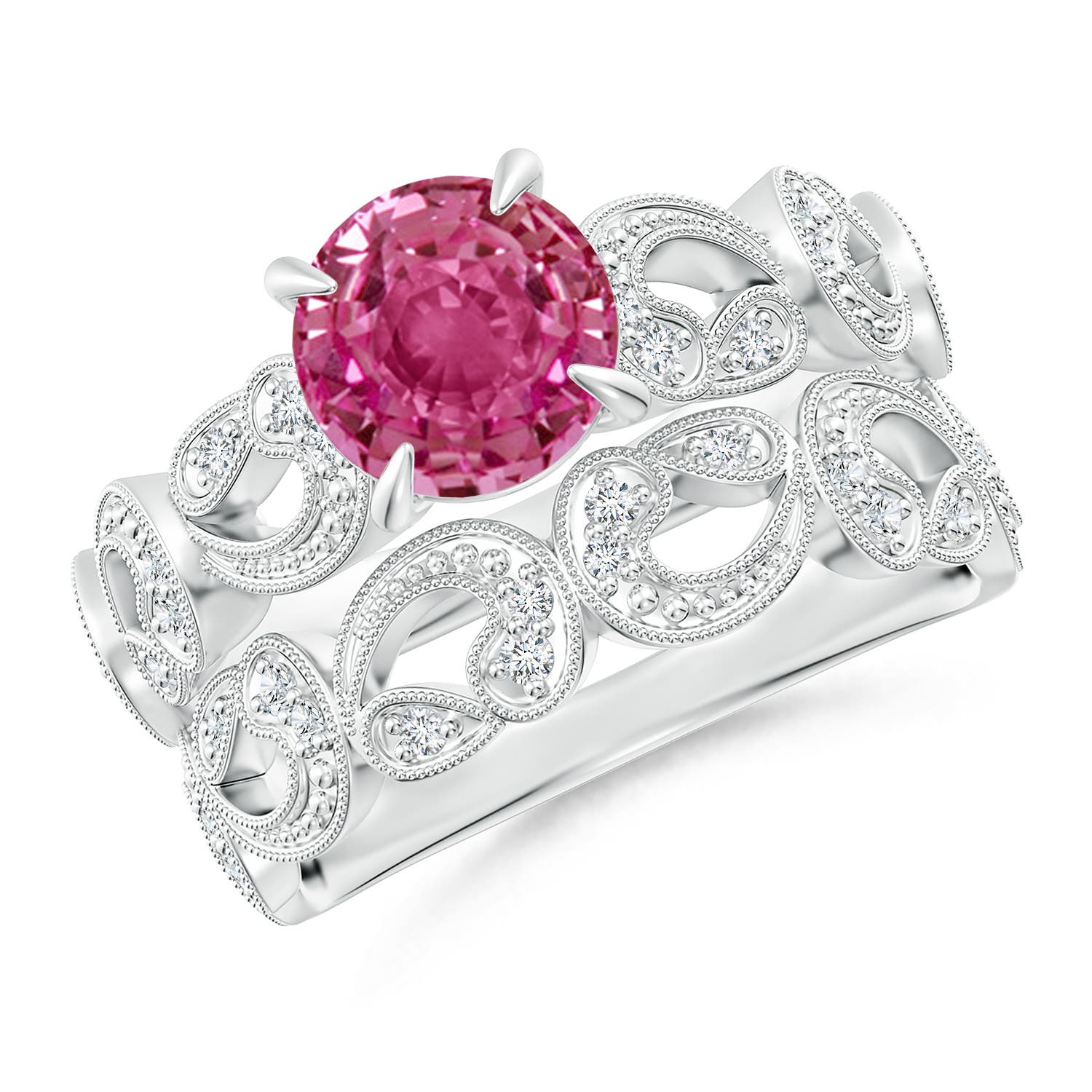 AAAA - Pink Sapphire / 1.83 CT / 14 KT White Gold