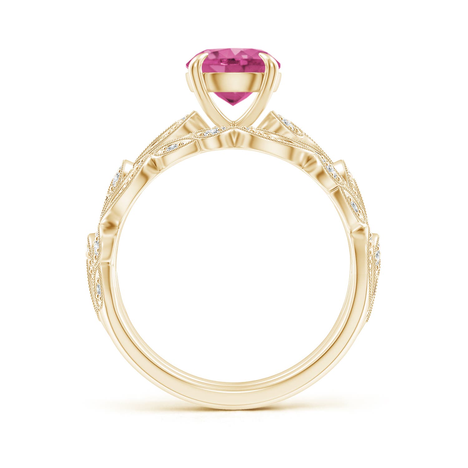 AAAA - Pink Sapphire / 1.83 CT / 14 KT Yellow Gold