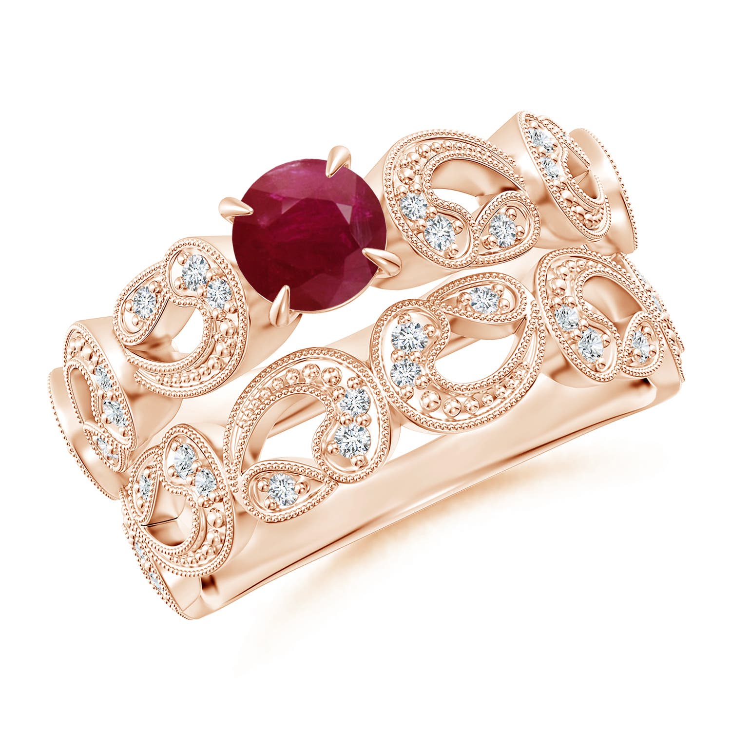 A - Ruby / 0.83 CT / 14 KT Rose Gold