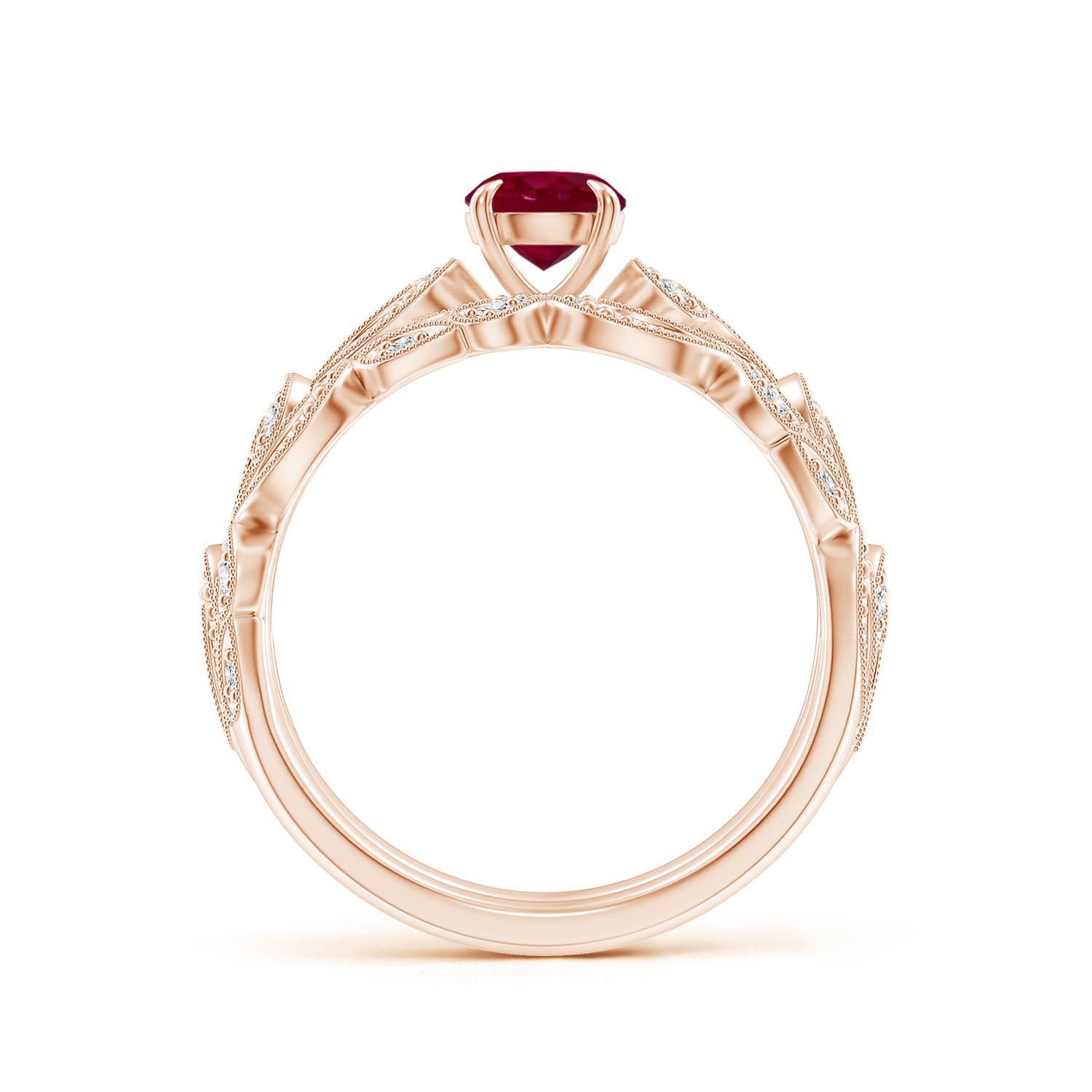 A - Ruby / 0.83 CT / 14 KT Rose Gold