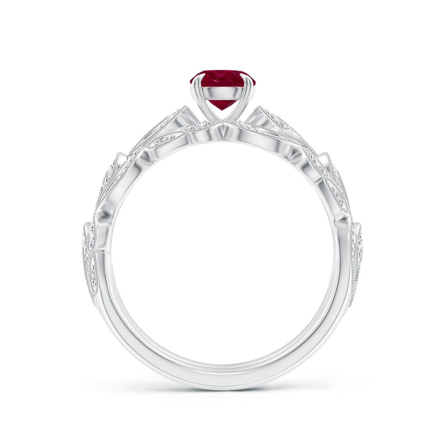 A - Ruby / 0.83 CT / 14 KT White Gold