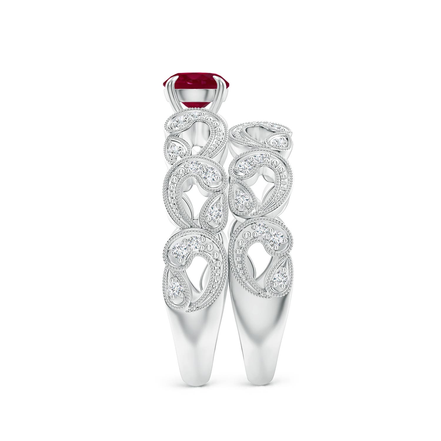 A - Ruby / 0.83 CT / 14 KT White Gold