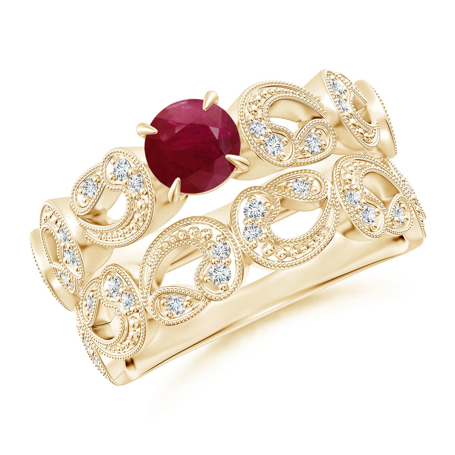 A - Ruby / 0.83 CT / 14 KT Yellow Gold