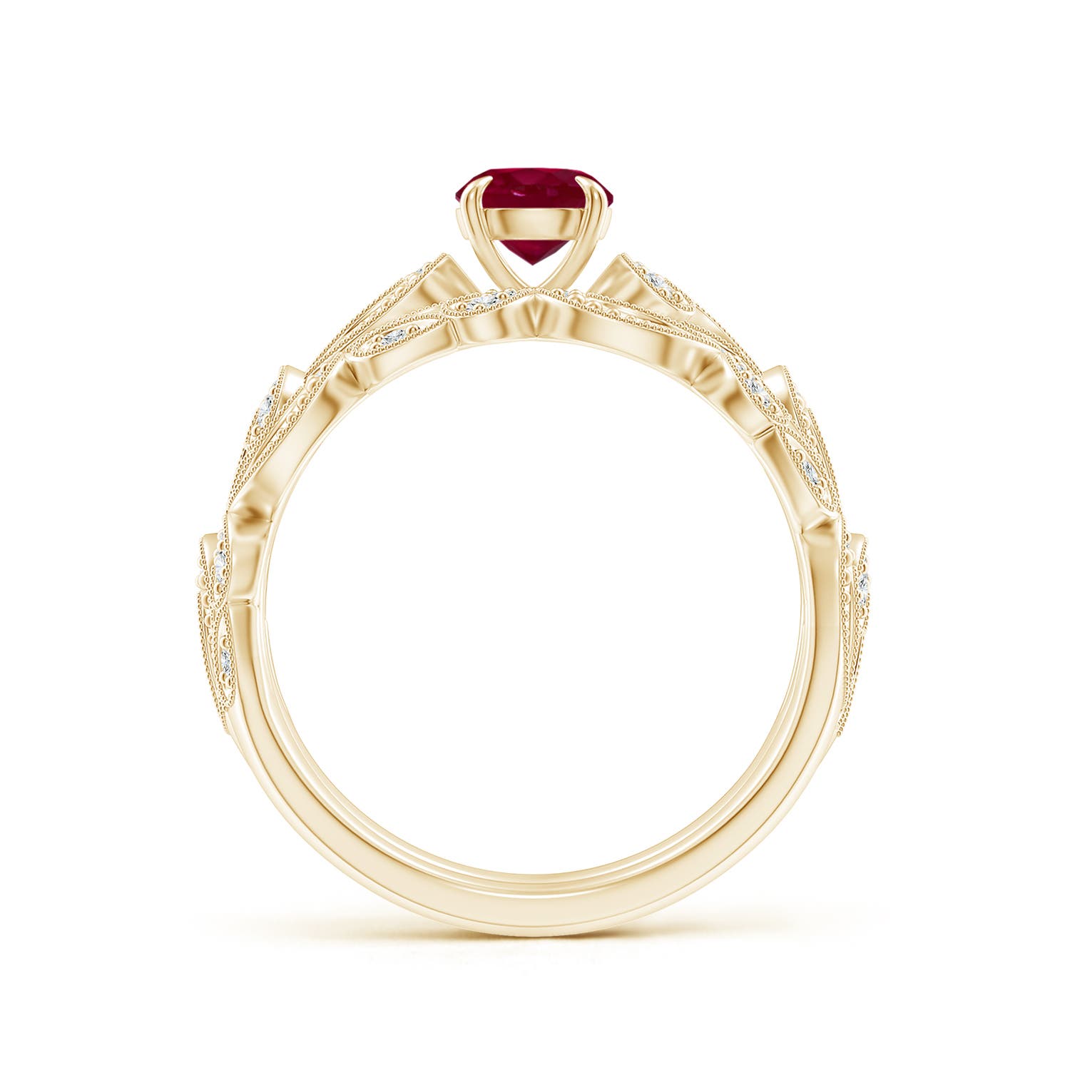 A - Ruby / 0.83 CT / 14 KT Yellow Gold