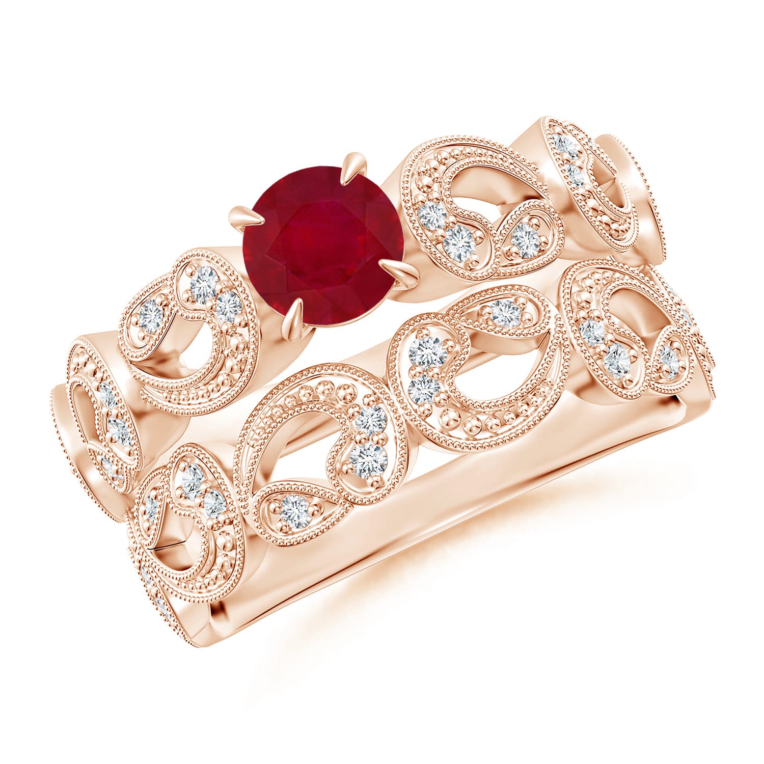 AA - Ruby / 0.83 CT / 14 KT Rose Gold