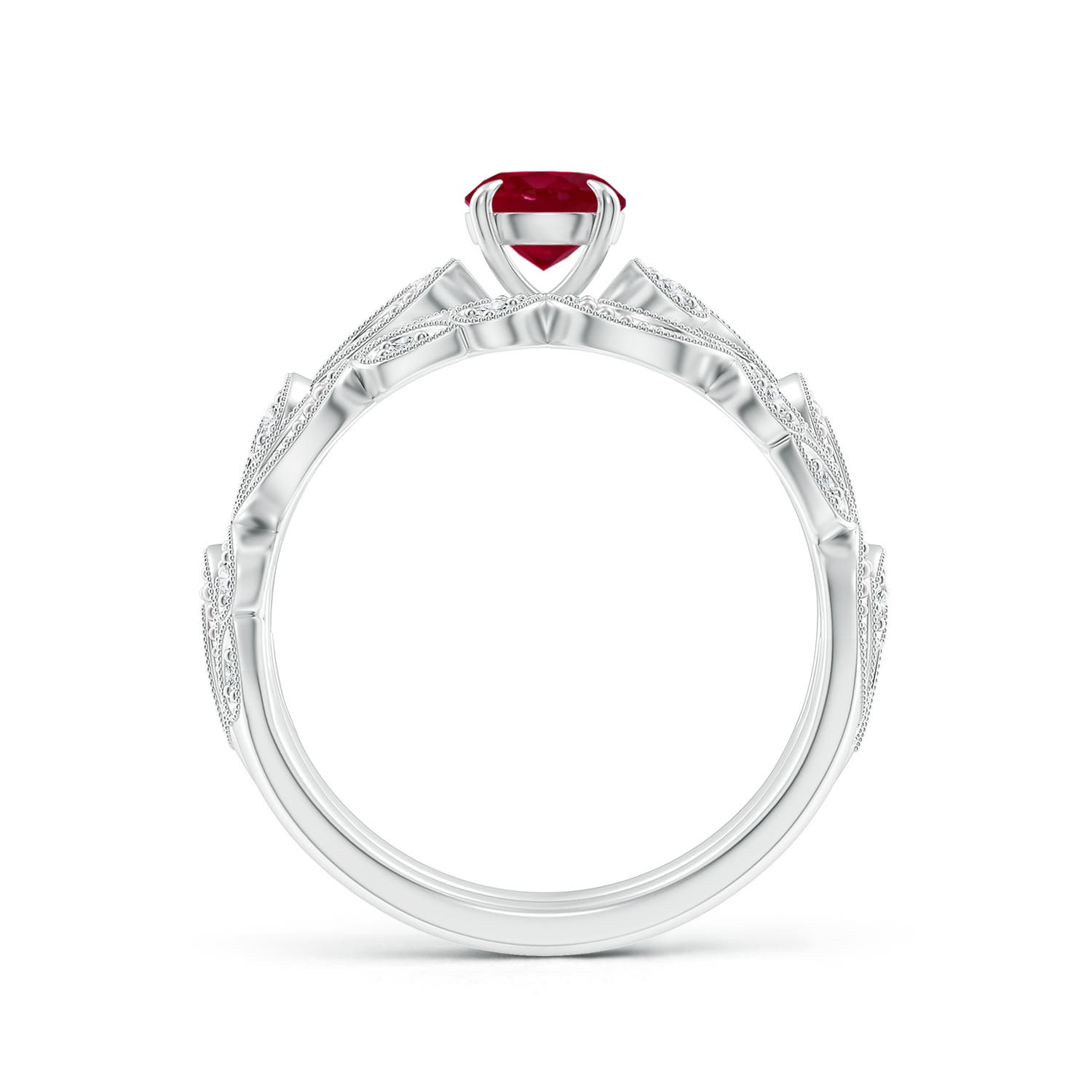 AA - Ruby / 0.83 CT / 14 KT White Gold