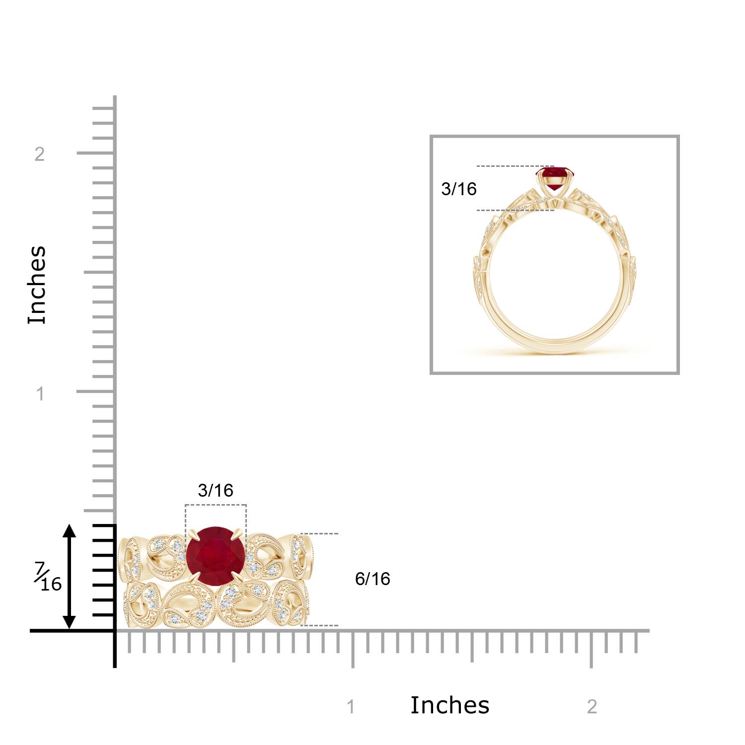 AA - Ruby / 0.83 CT / 14 KT Yellow Gold