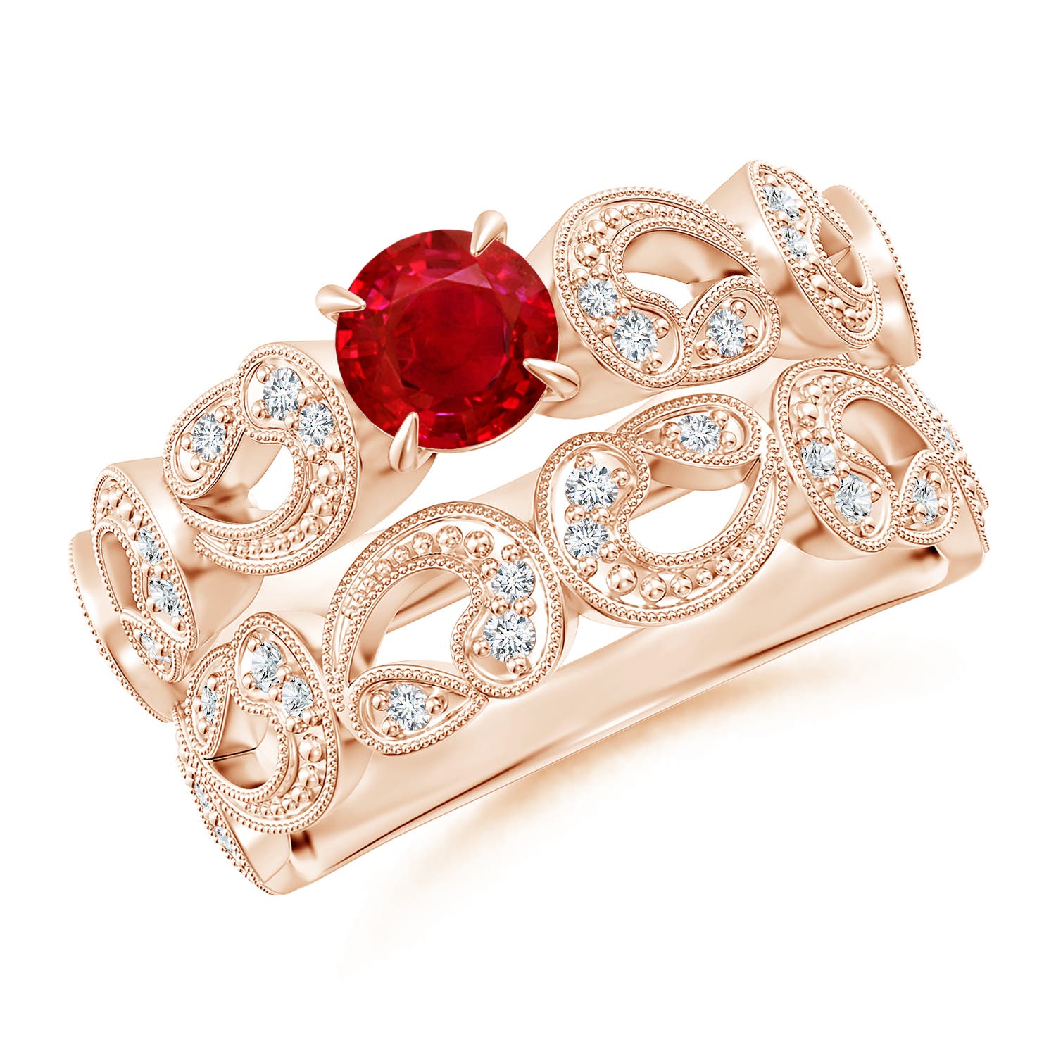 AAA - Ruby / 0.83 CT / 14 KT Rose Gold