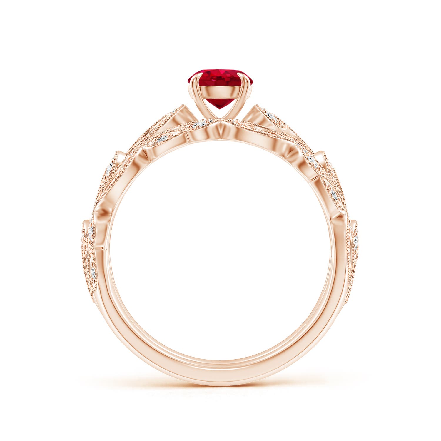 AAA - Ruby / 0.83 CT / 14 KT Rose Gold