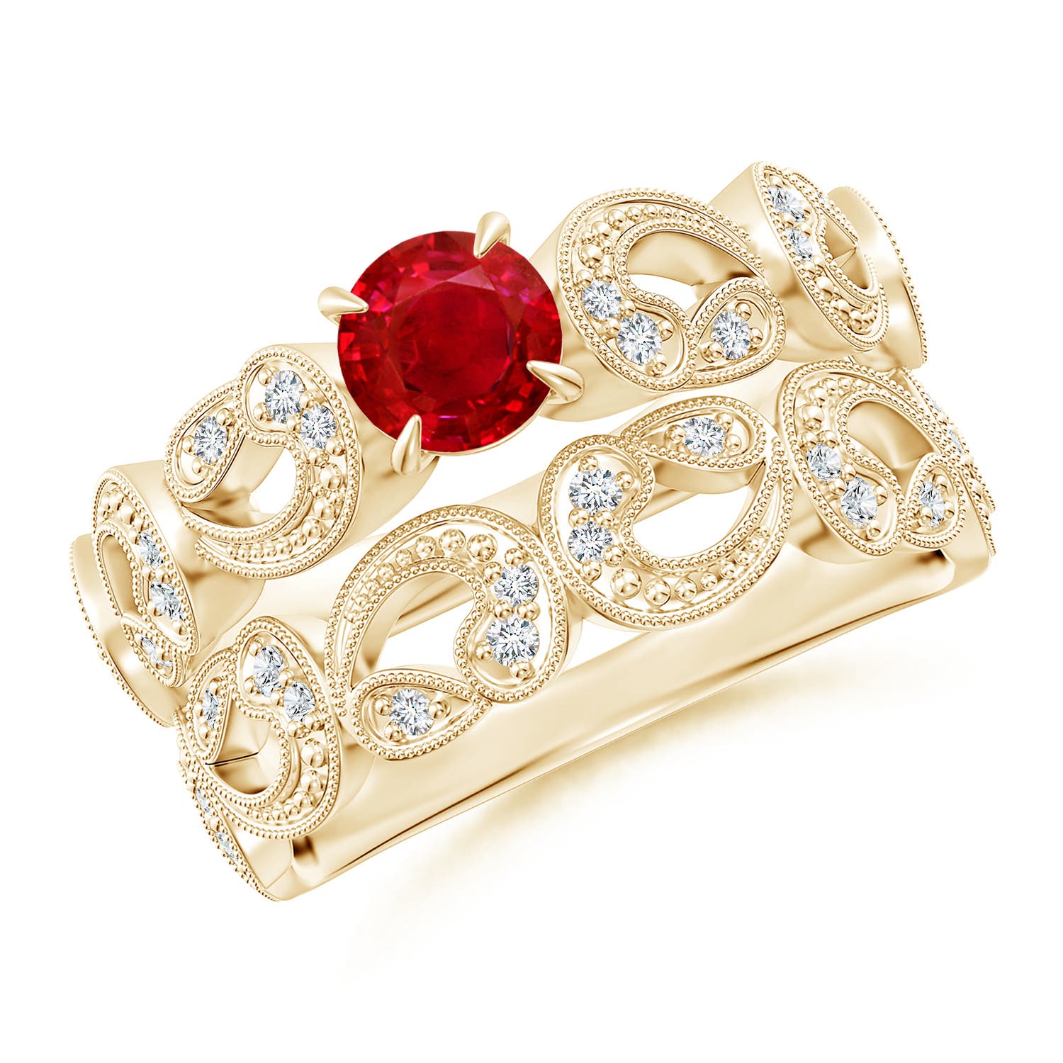 AAA - Ruby / 0.83 CT / 14 KT Yellow Gold