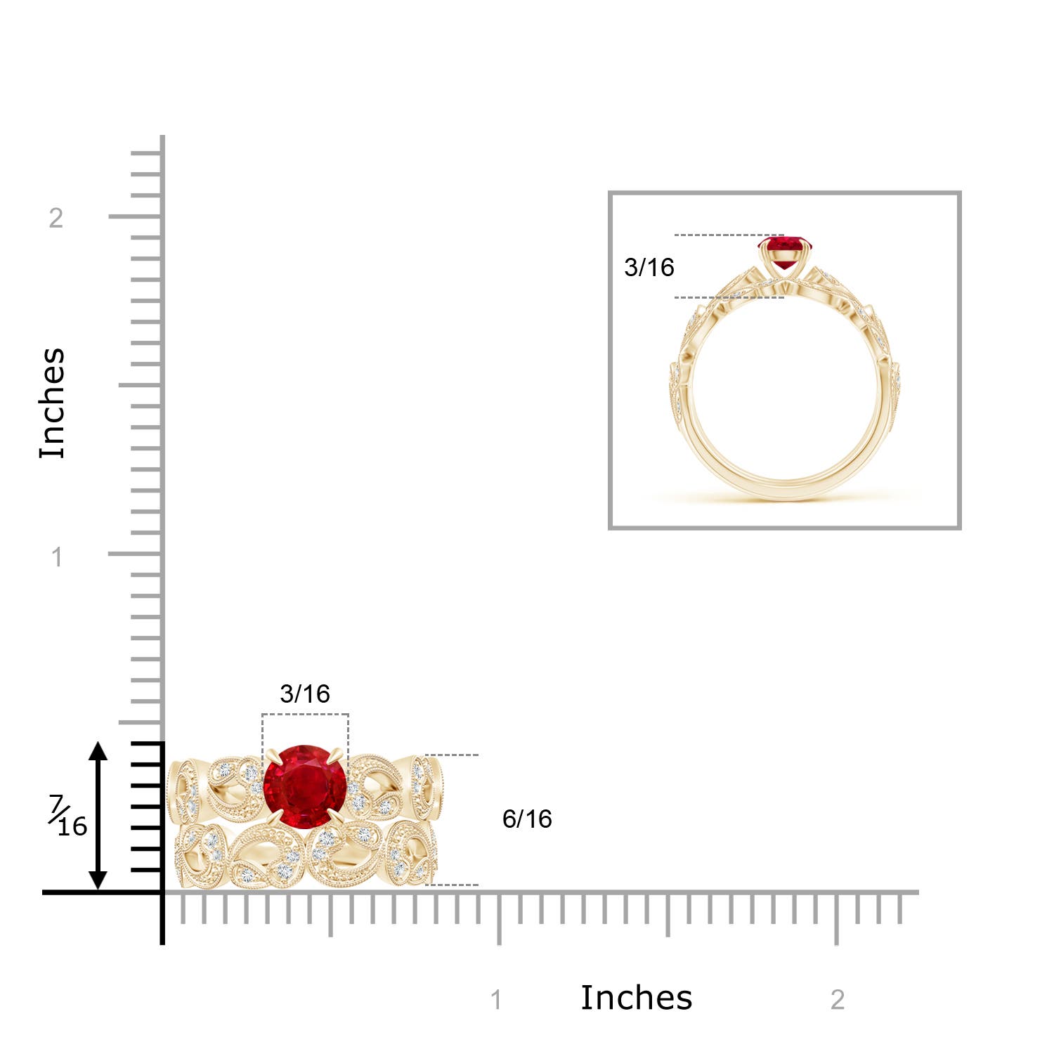 AAA - Ruby / 0.83 CT / 14 KT Yellow Gold