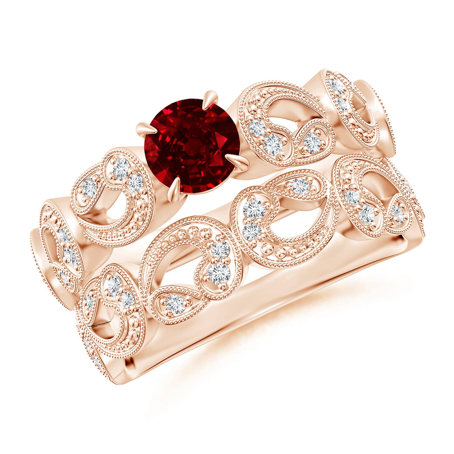 AAAA - Ruby / 0.83 CT / 14 KT Rose Gold