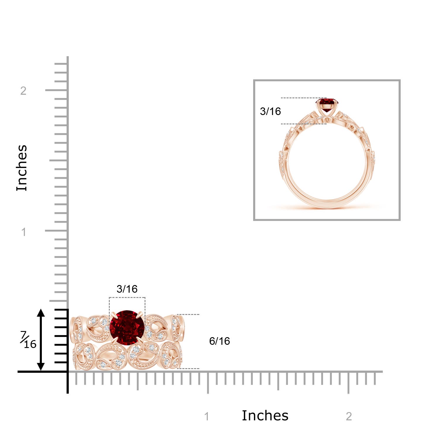 AAAA - Ruby / 0.83 CT / 14 KT Rose Gold