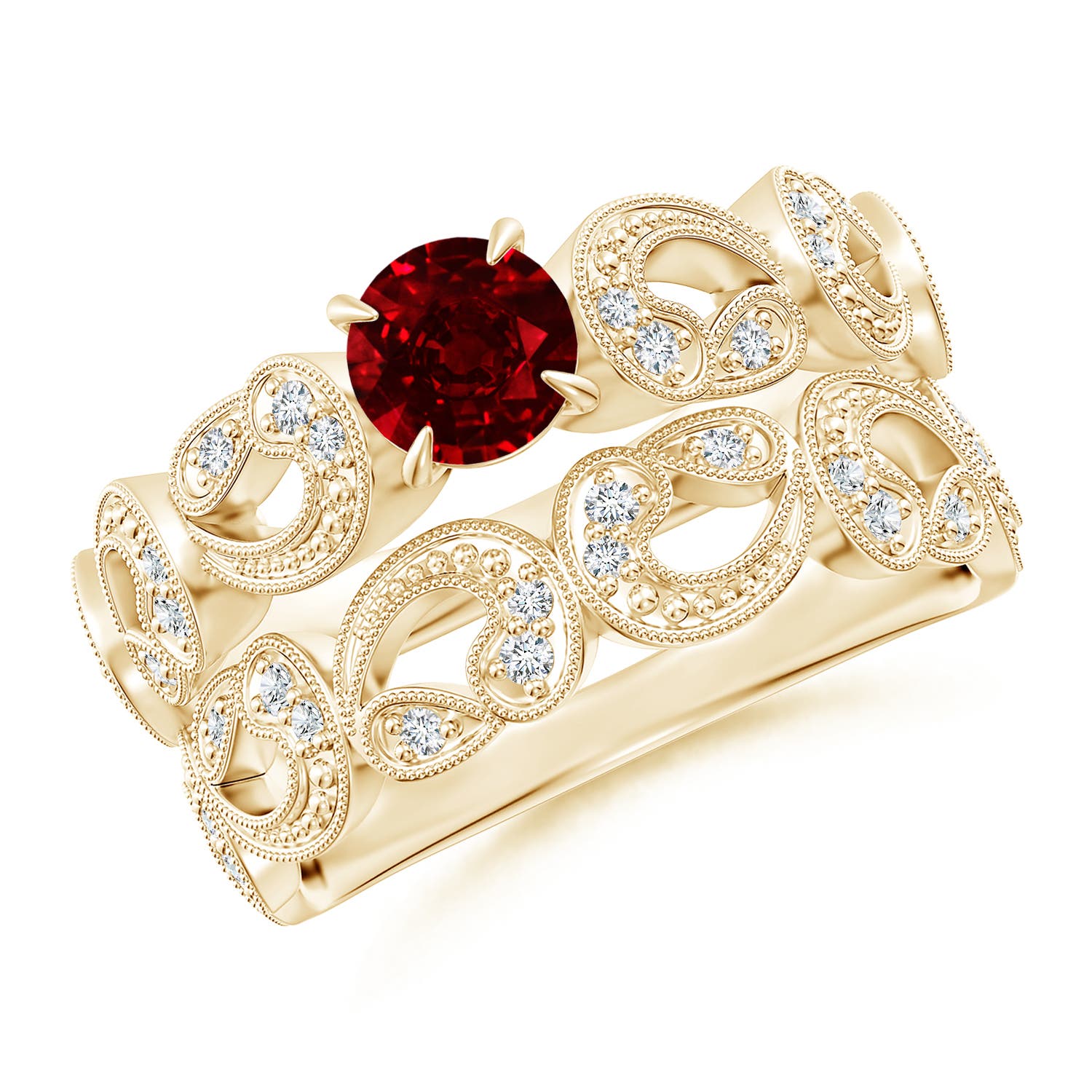 AAAA - Ruby / 0.83 CT / 14 KT Yellow Gold