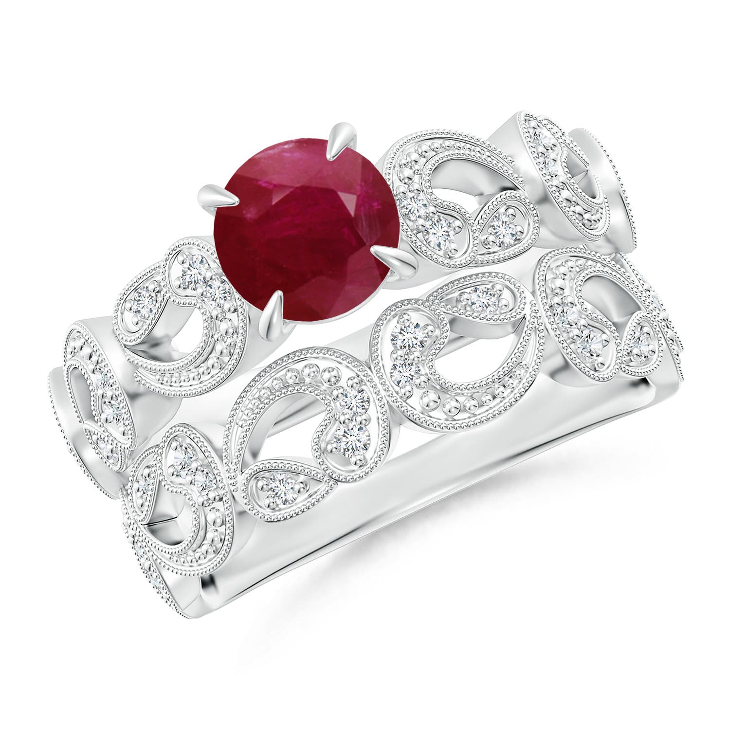 A - Ruby / 1.23 CT / 14 KT White Gold