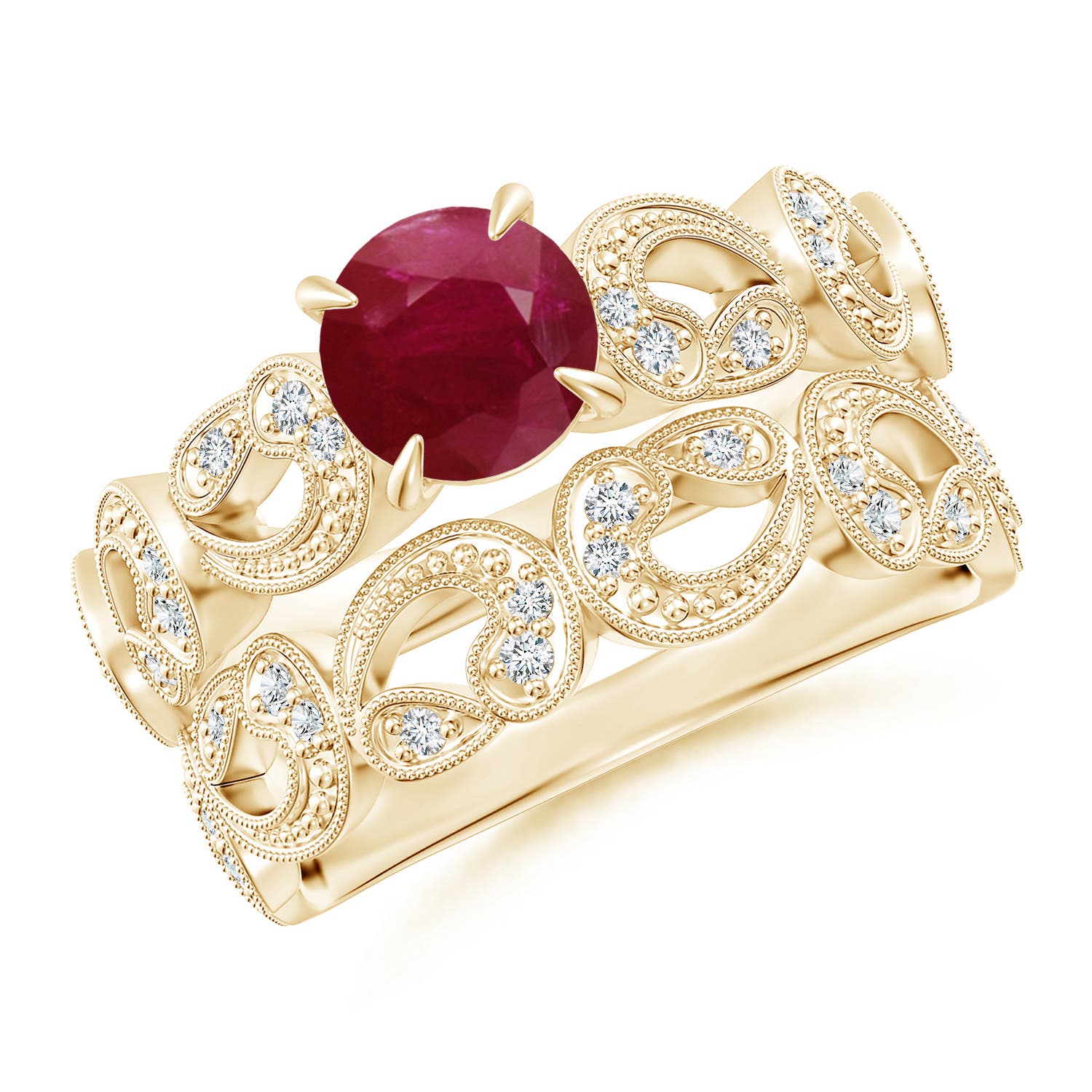 A - Ruby / 1.23 CT / 14 KT Yellow Gold