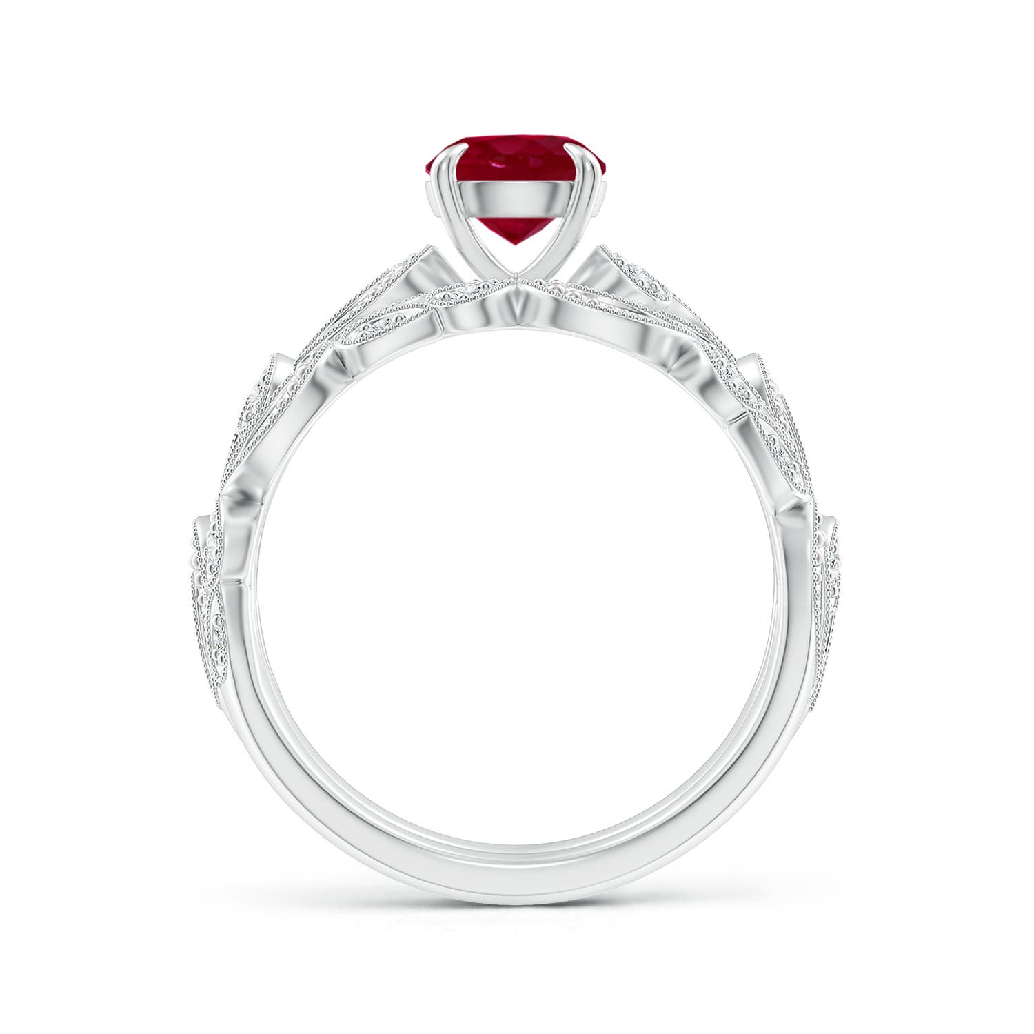 AA - Ruby / 1.23 CT / 14 KT White Gold