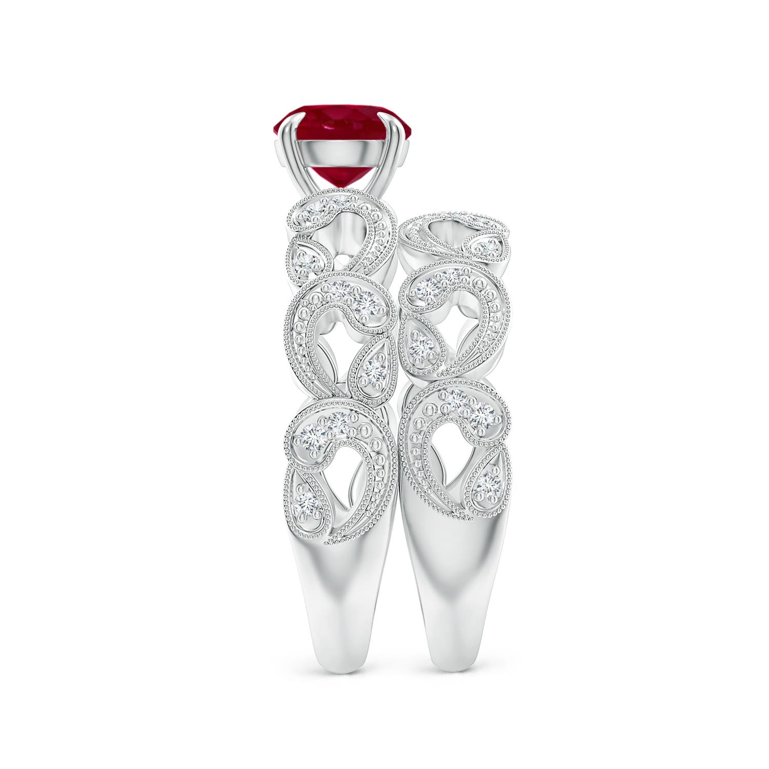 AA - Ruby / 1.23 CT / 14 KT White Gold