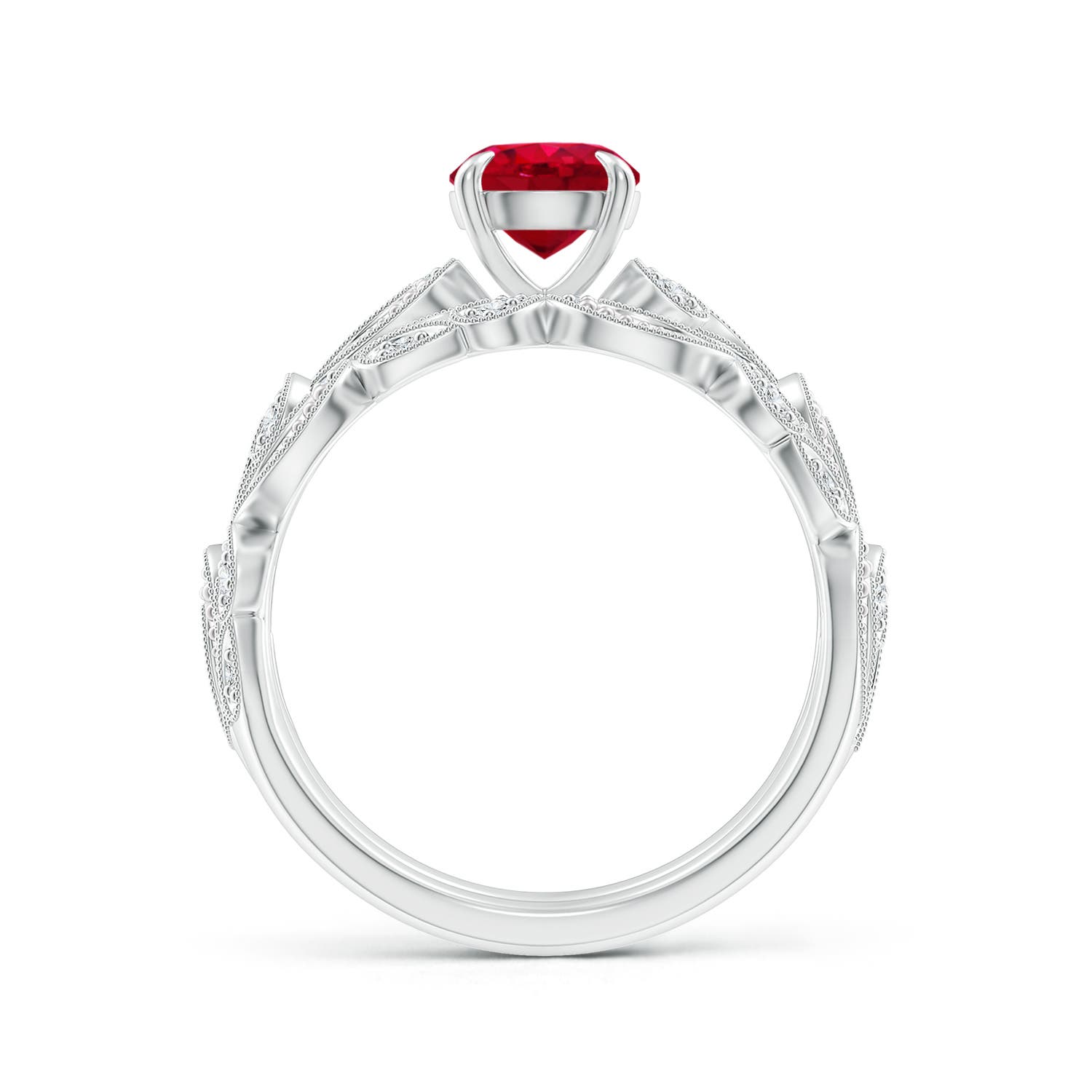 AAA - Ruby / 1.23 CT / 14 KT White Gold